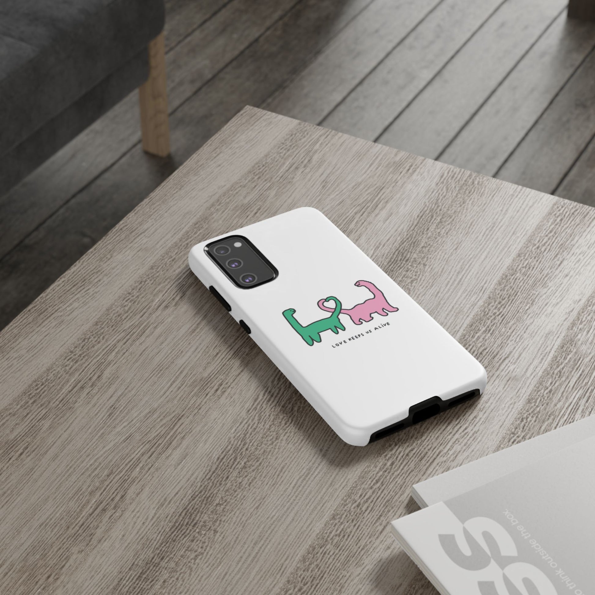 Dino in love phone cases