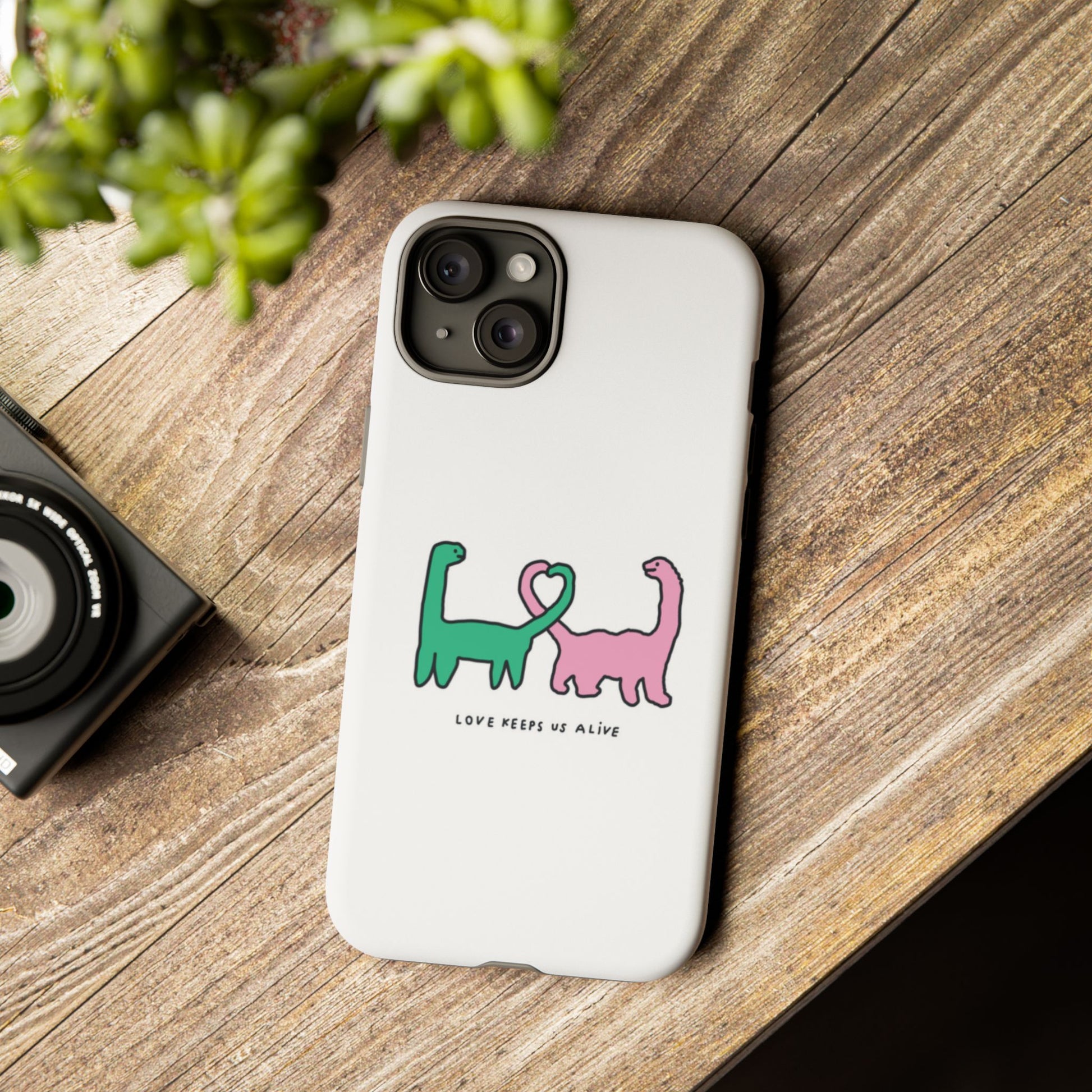 Dino in love phone cases