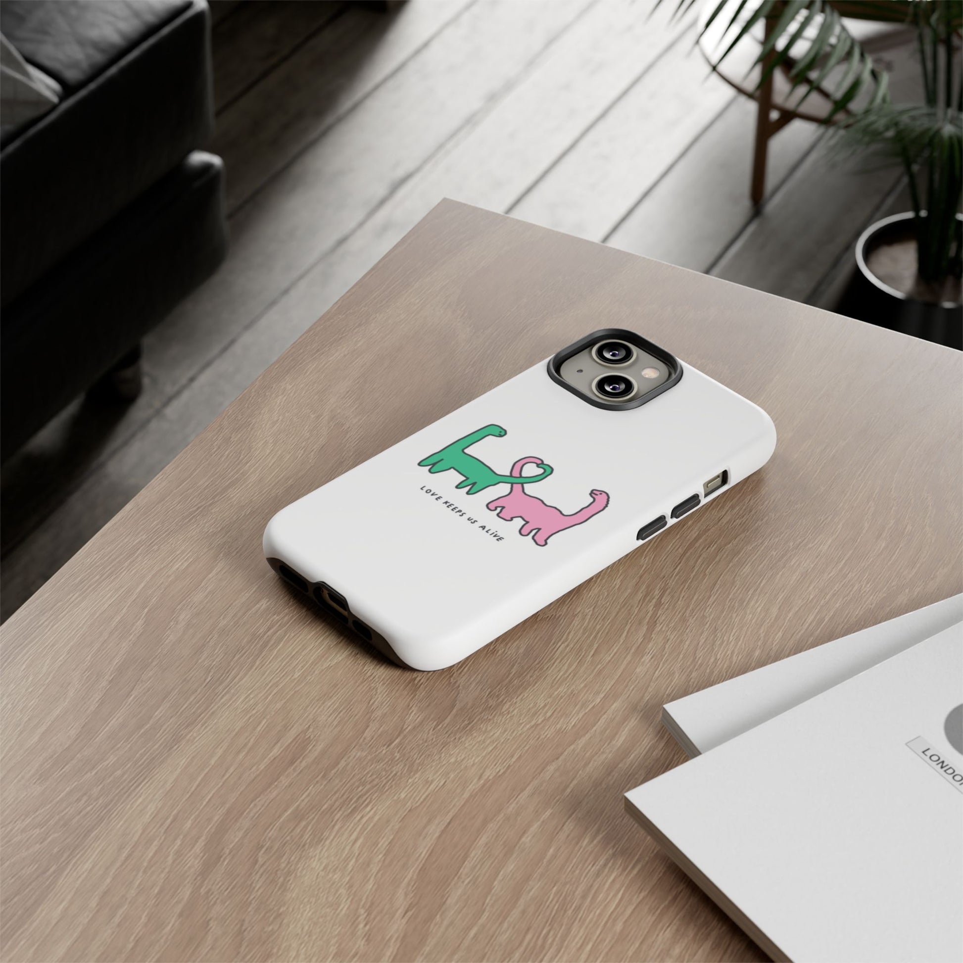 Dino in love phone cases