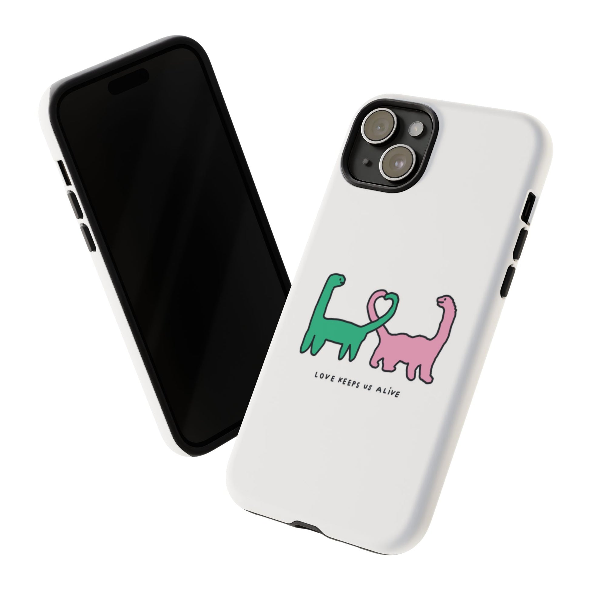Dino in love phone cases