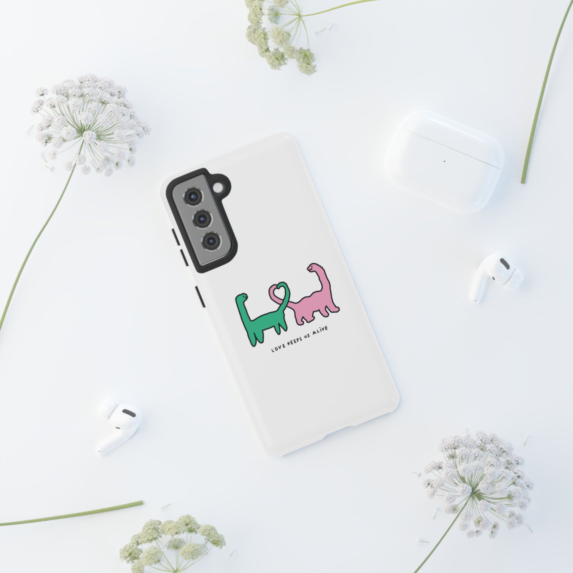 Dino in love phone cases