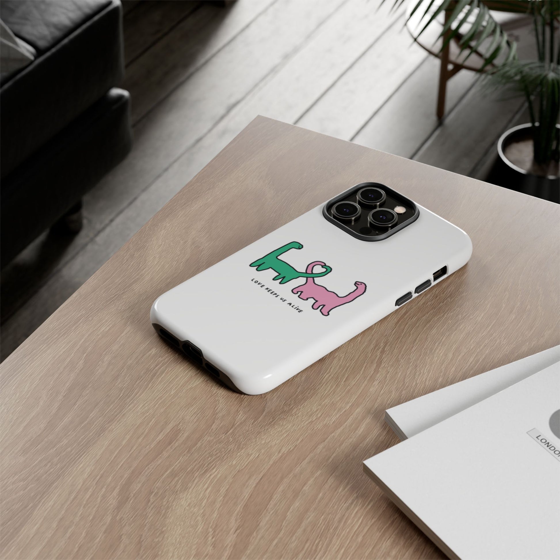 Dino in love phone cases