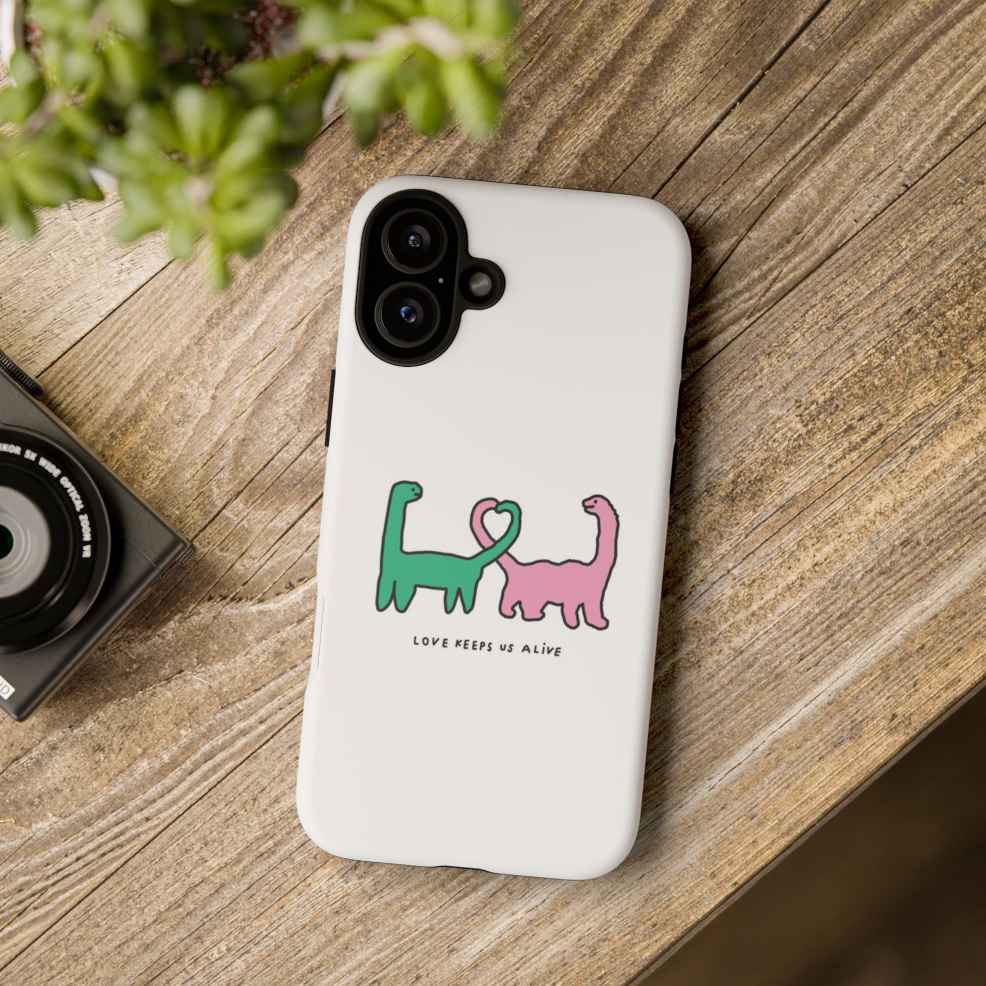 Dino in love phone cases