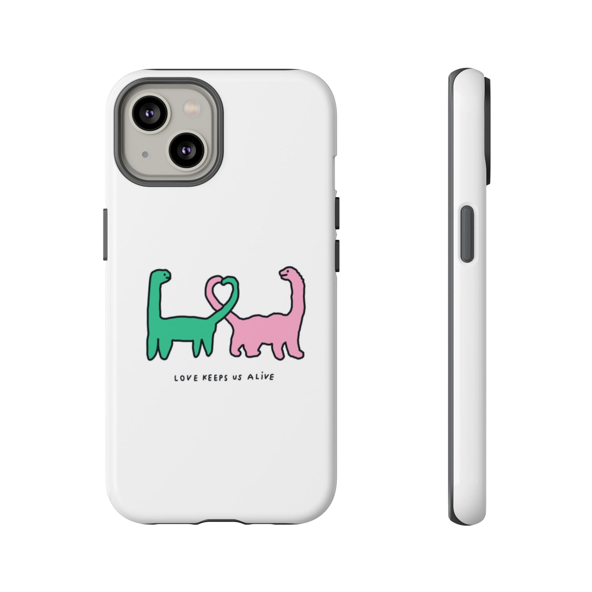 Dino in love phone cases