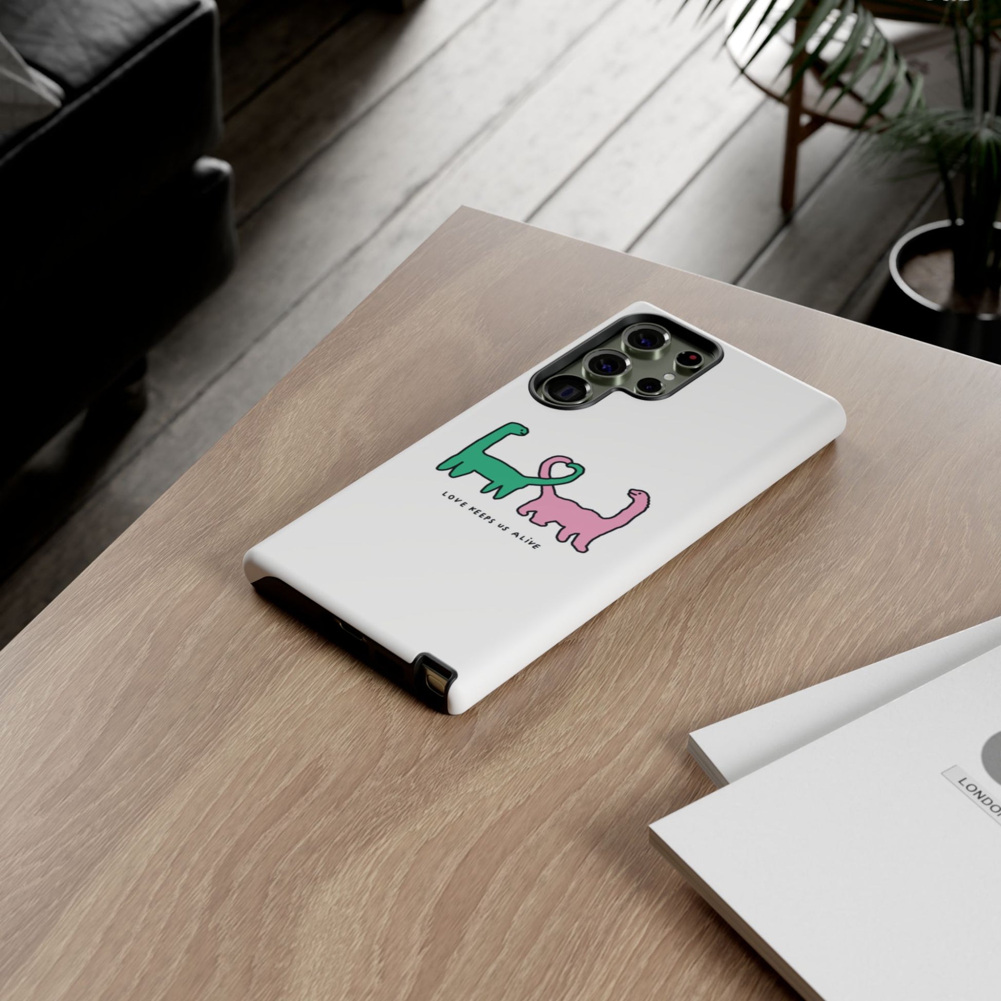 Dino in love phone cases