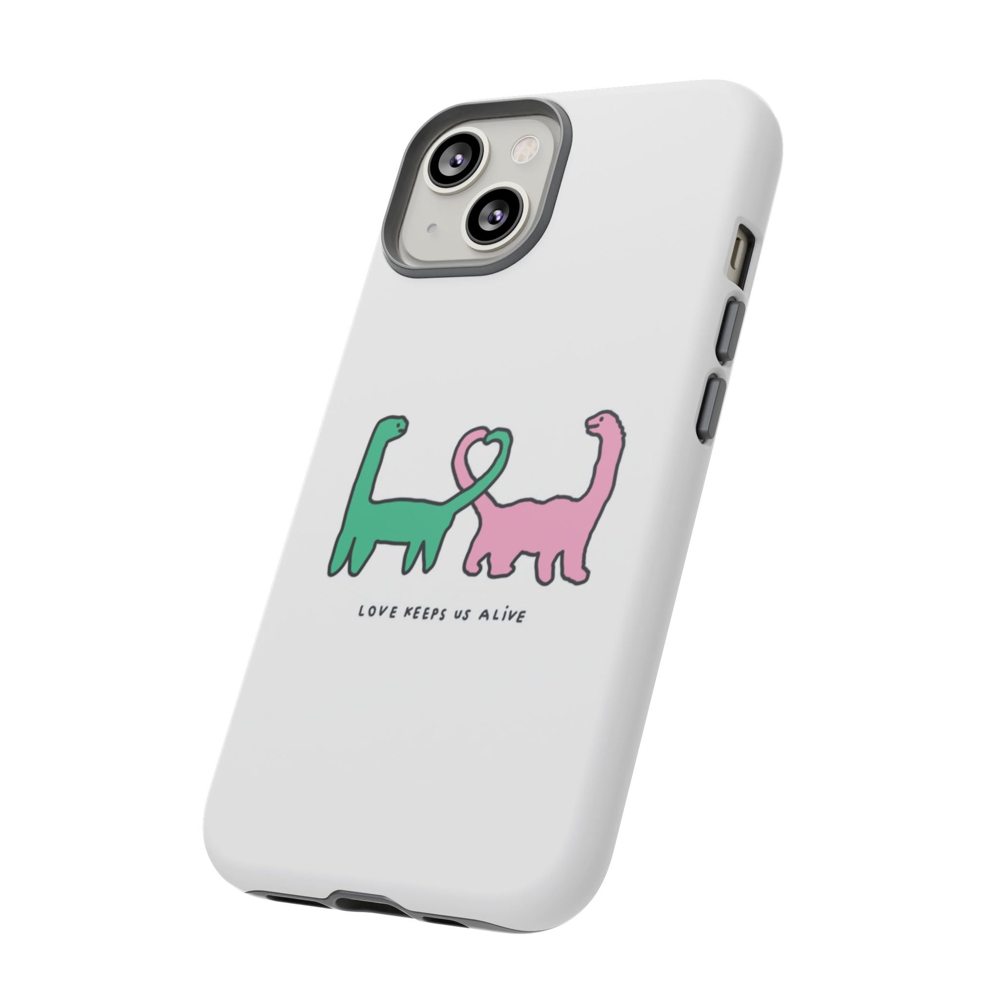 Dino in love phone cases