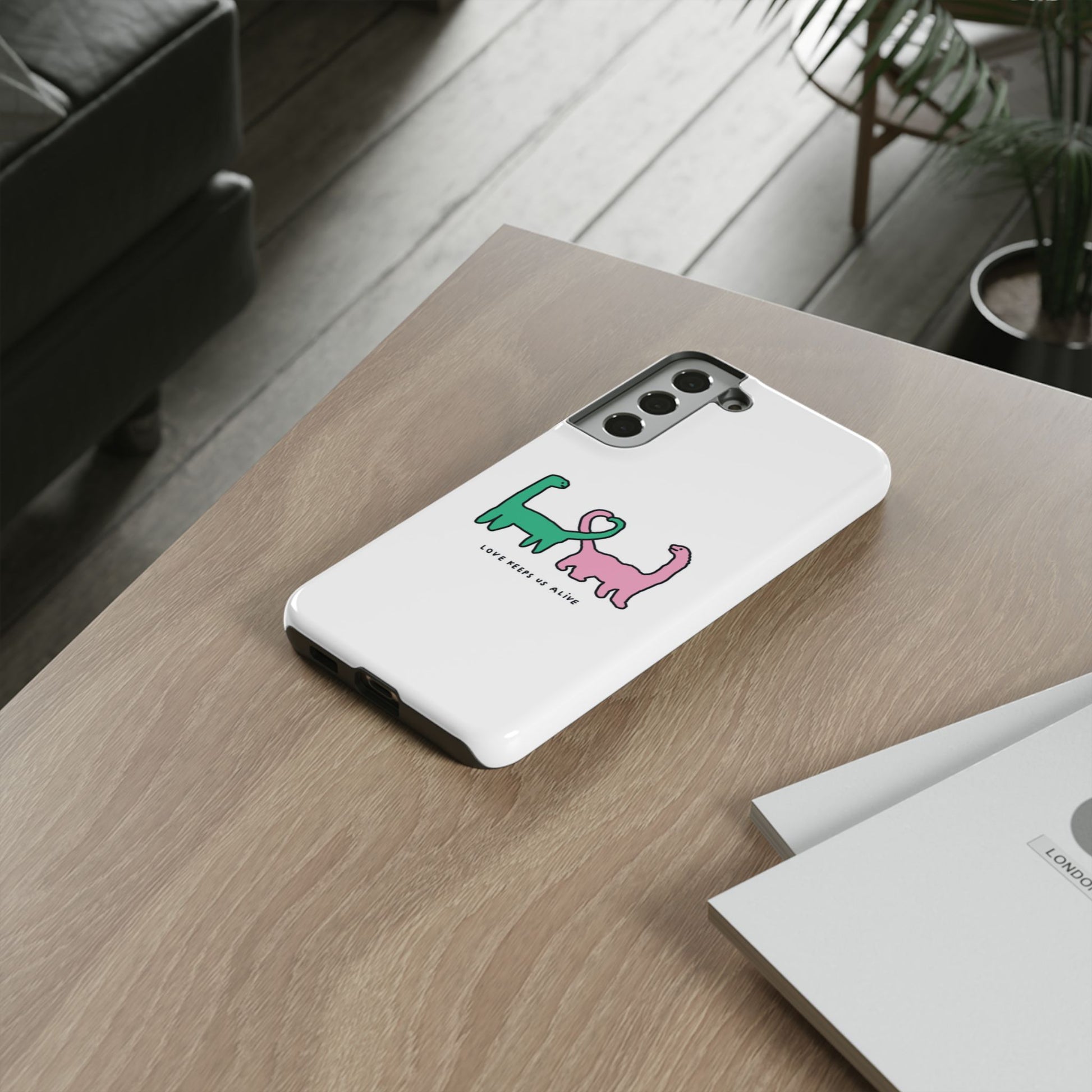 Dino in love phone cases