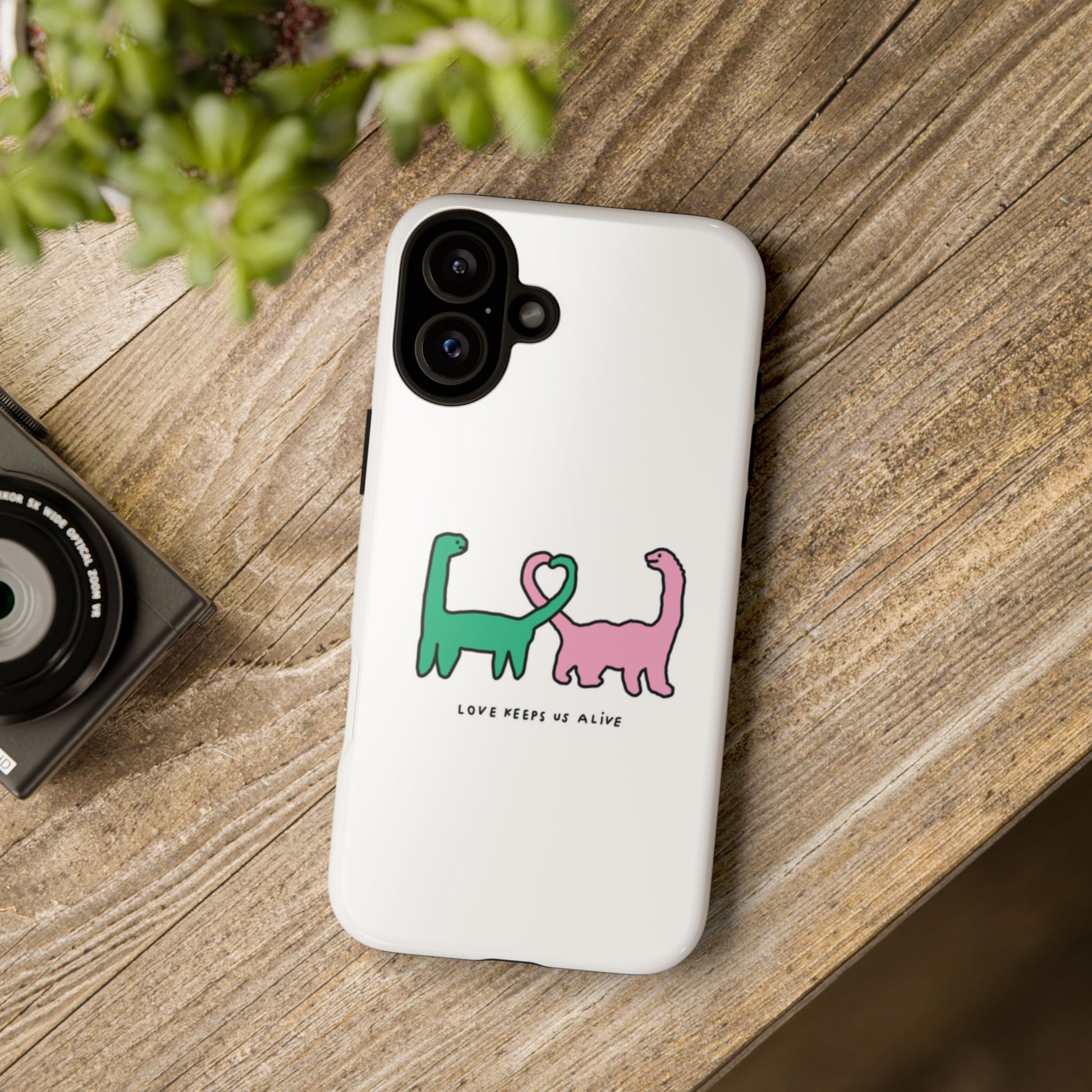 Dino in love phone cases