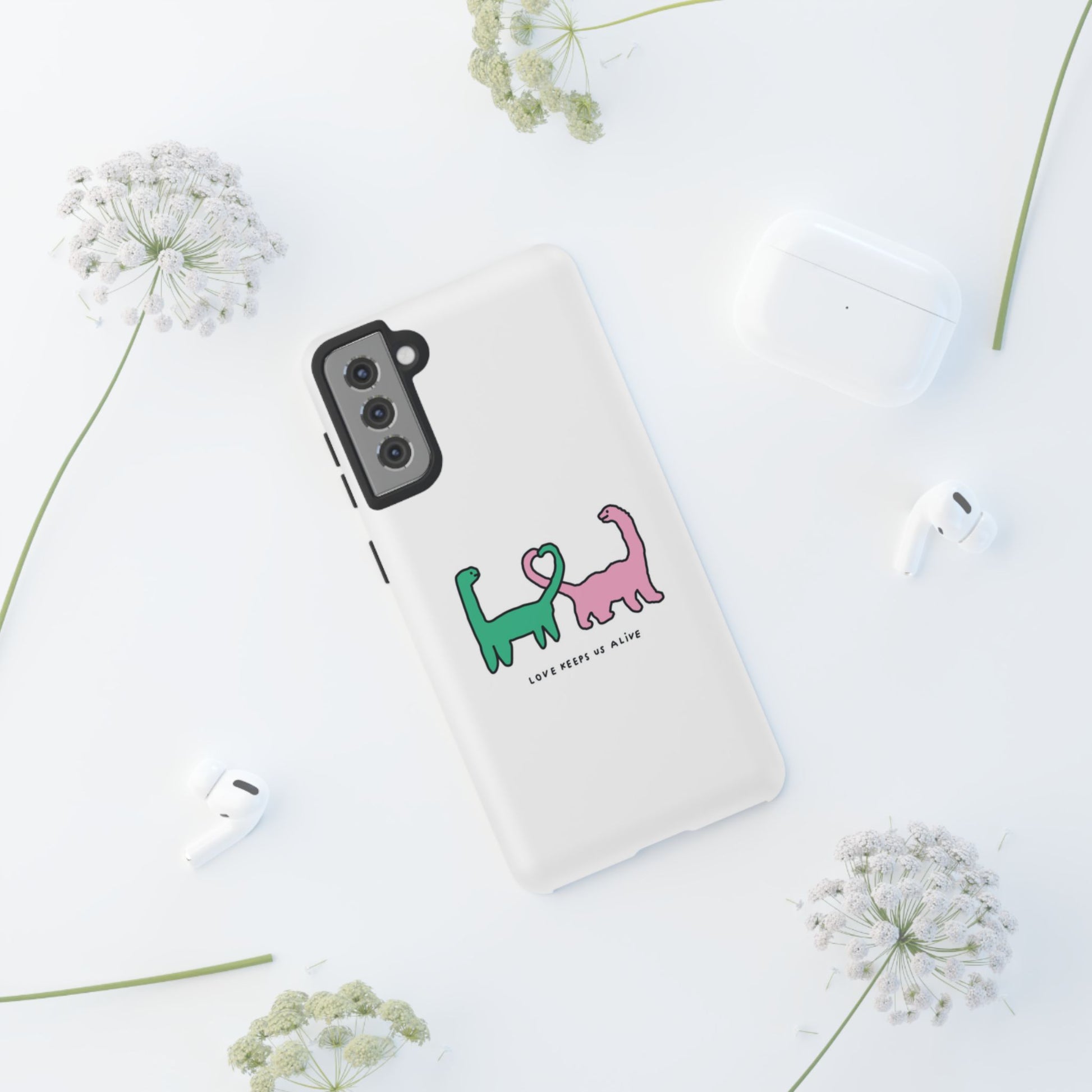 Dino in love phone cases