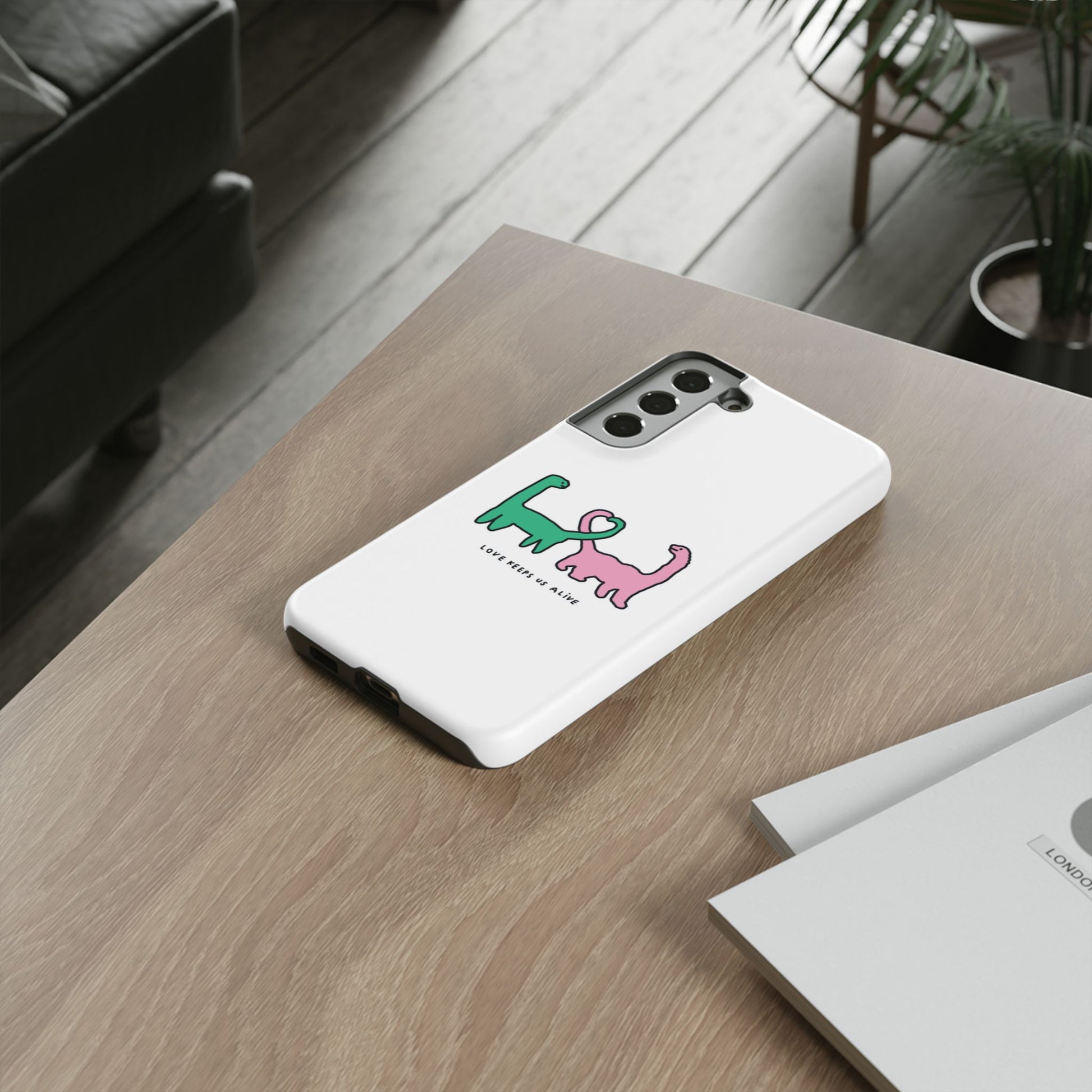 Dino in love phone cases