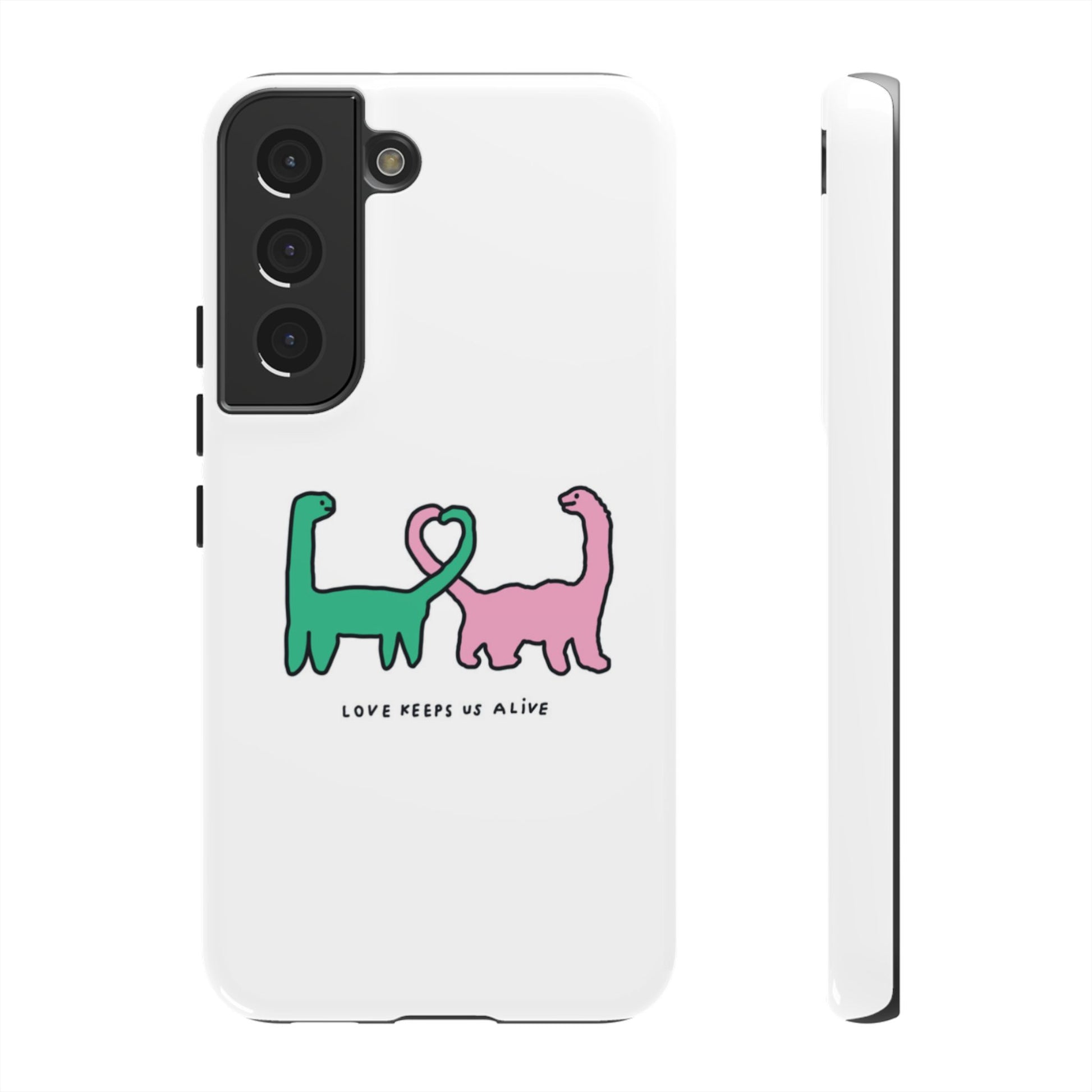 Dino in love phone cases