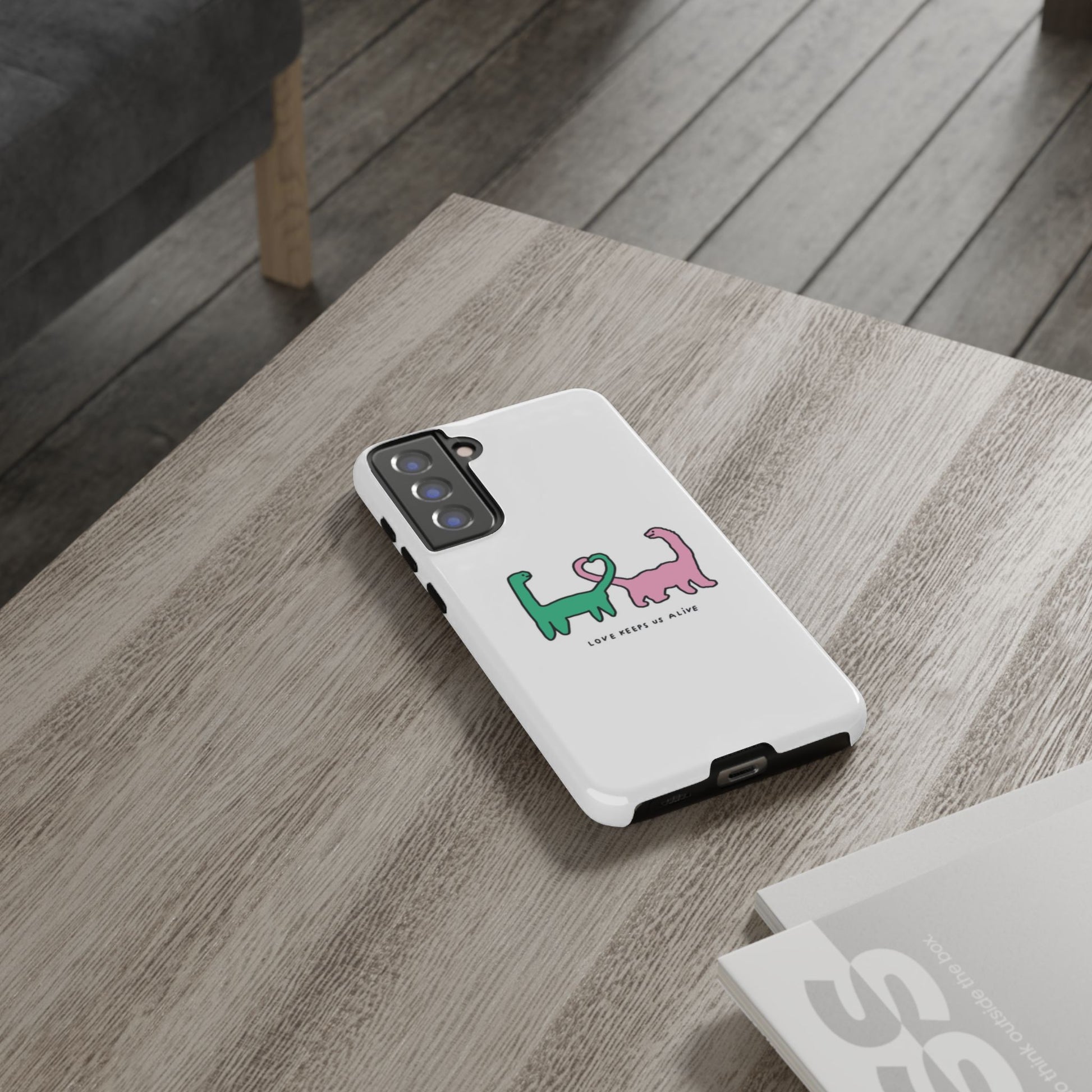 Dino in love phone cases