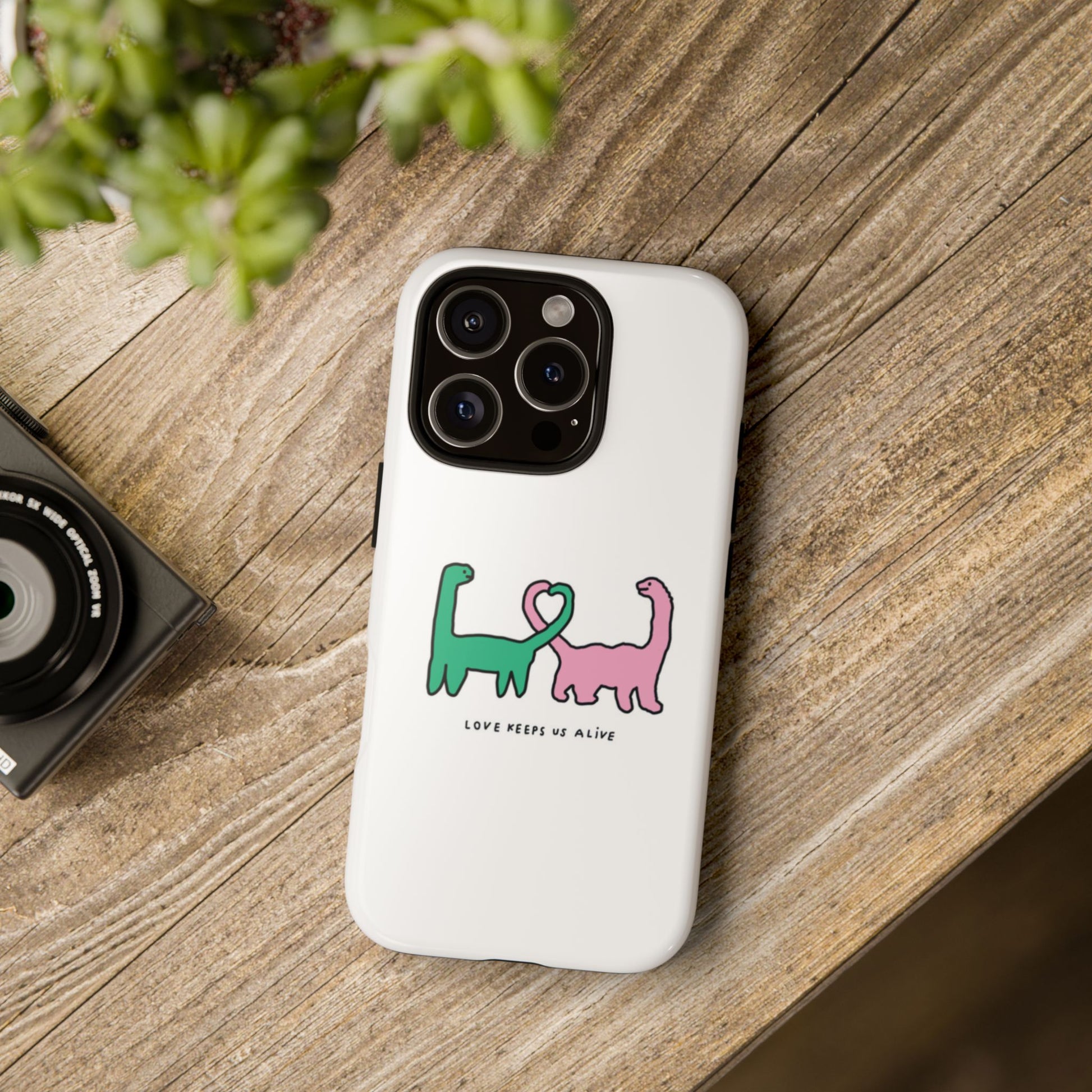 Dino in love phone cases
