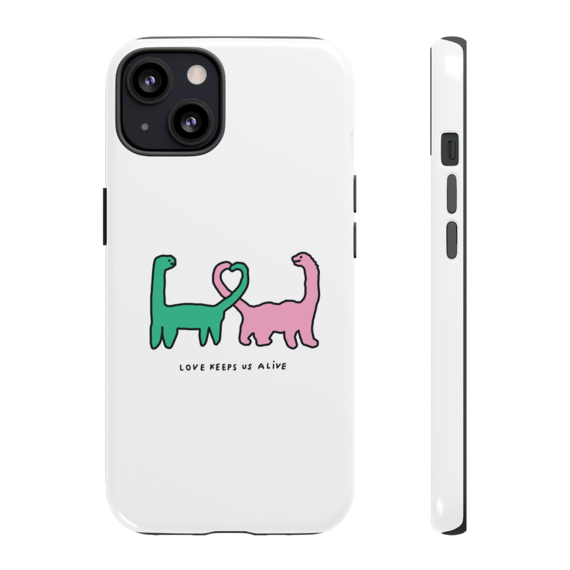Dino in love phone cases