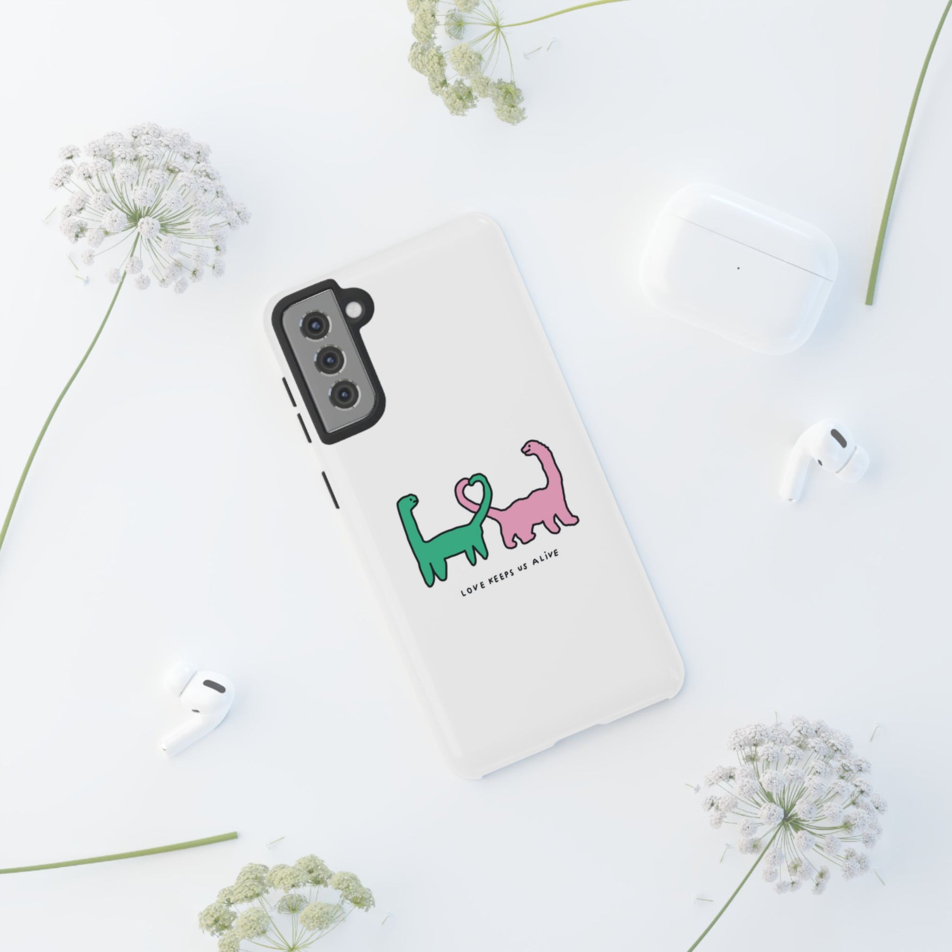 Dino in love phone cases