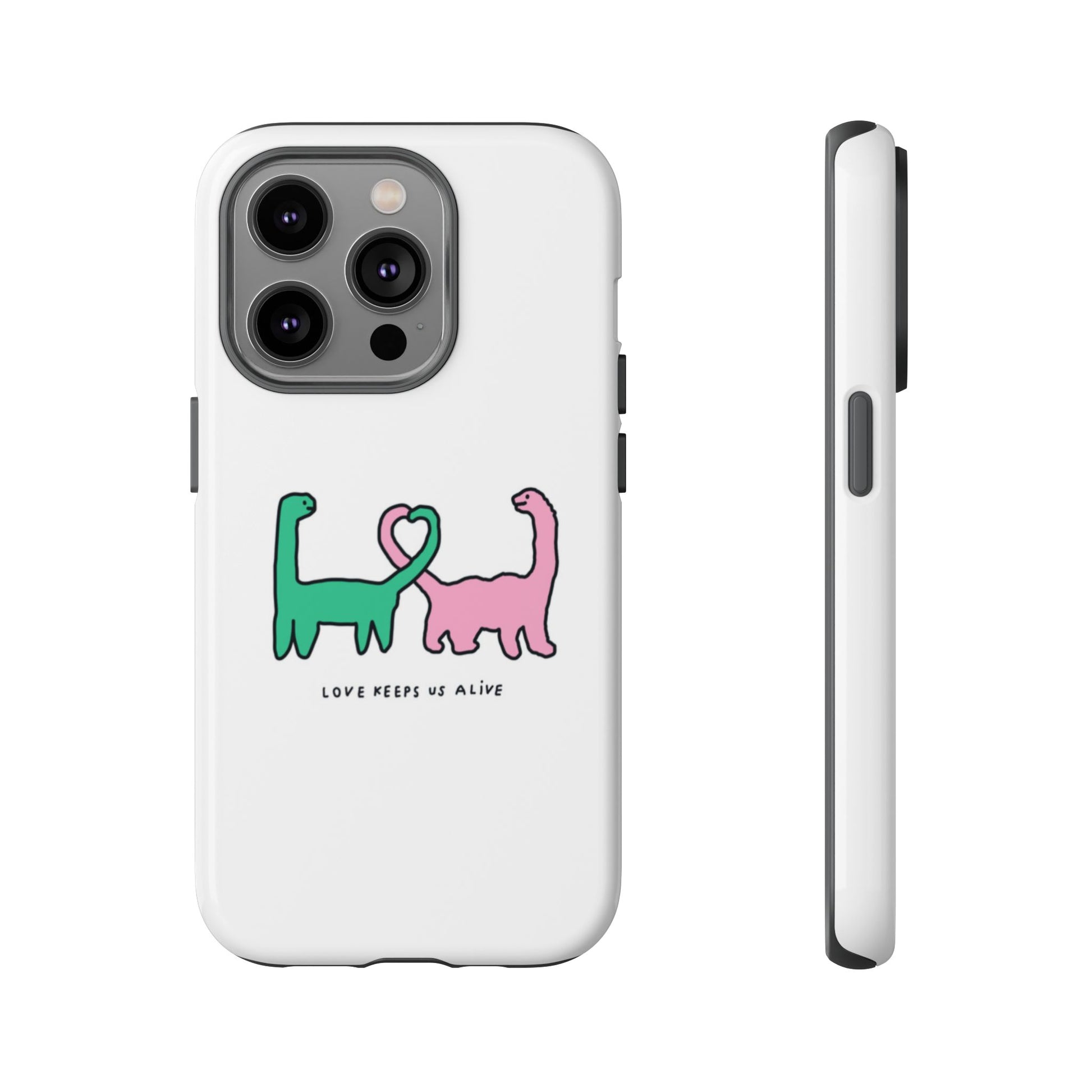 Dino in love phone cases