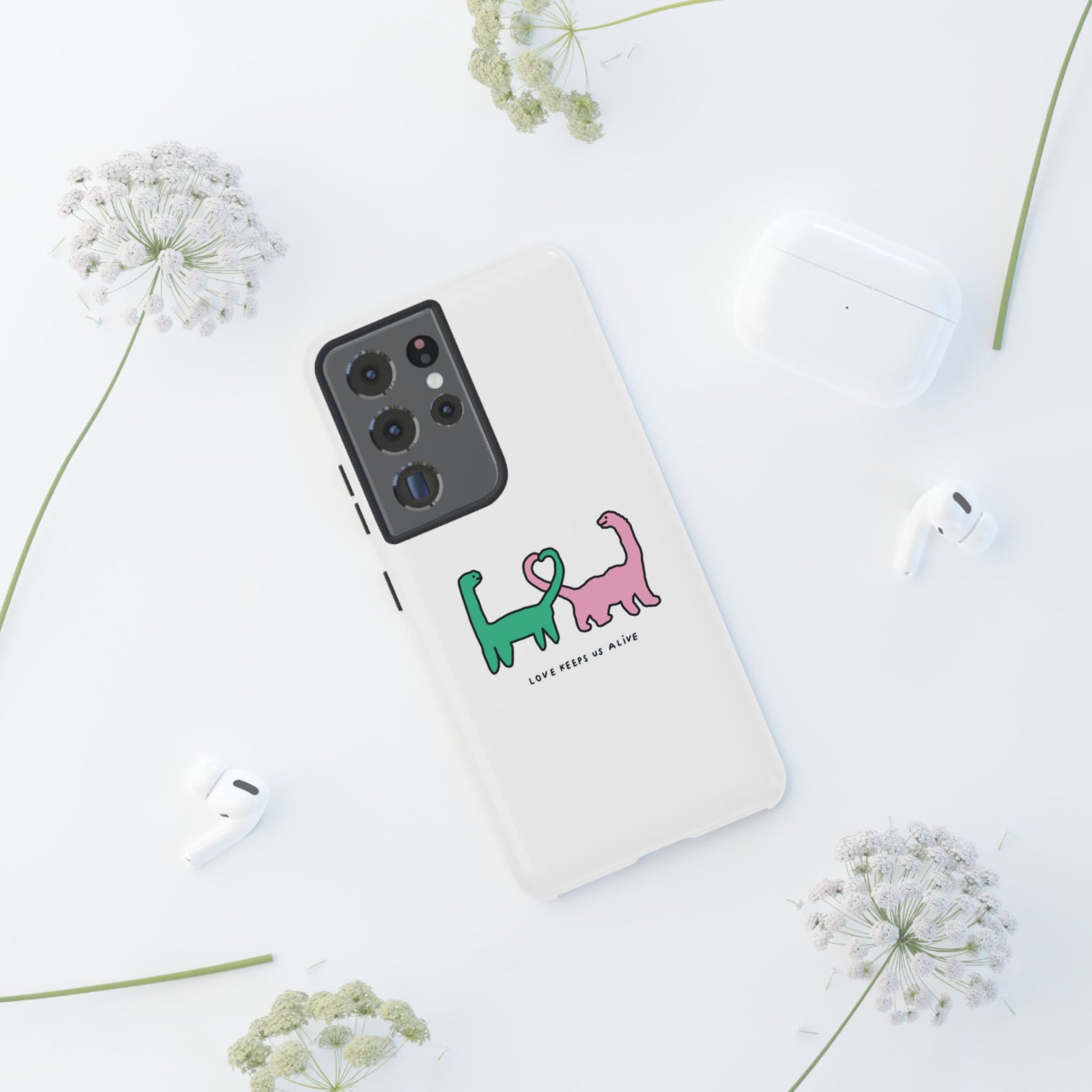 Dino in love phone cases