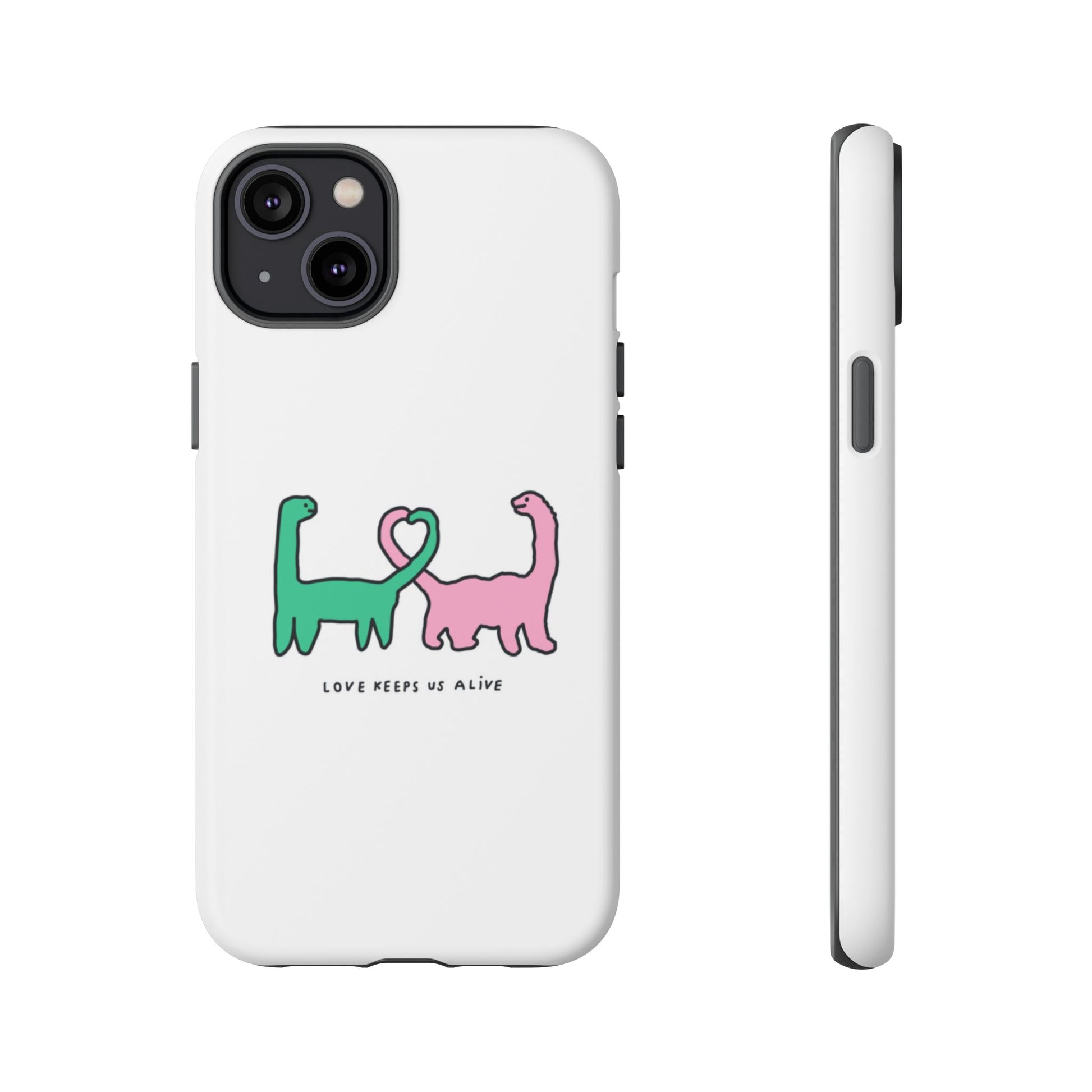 Dino in love phone cases