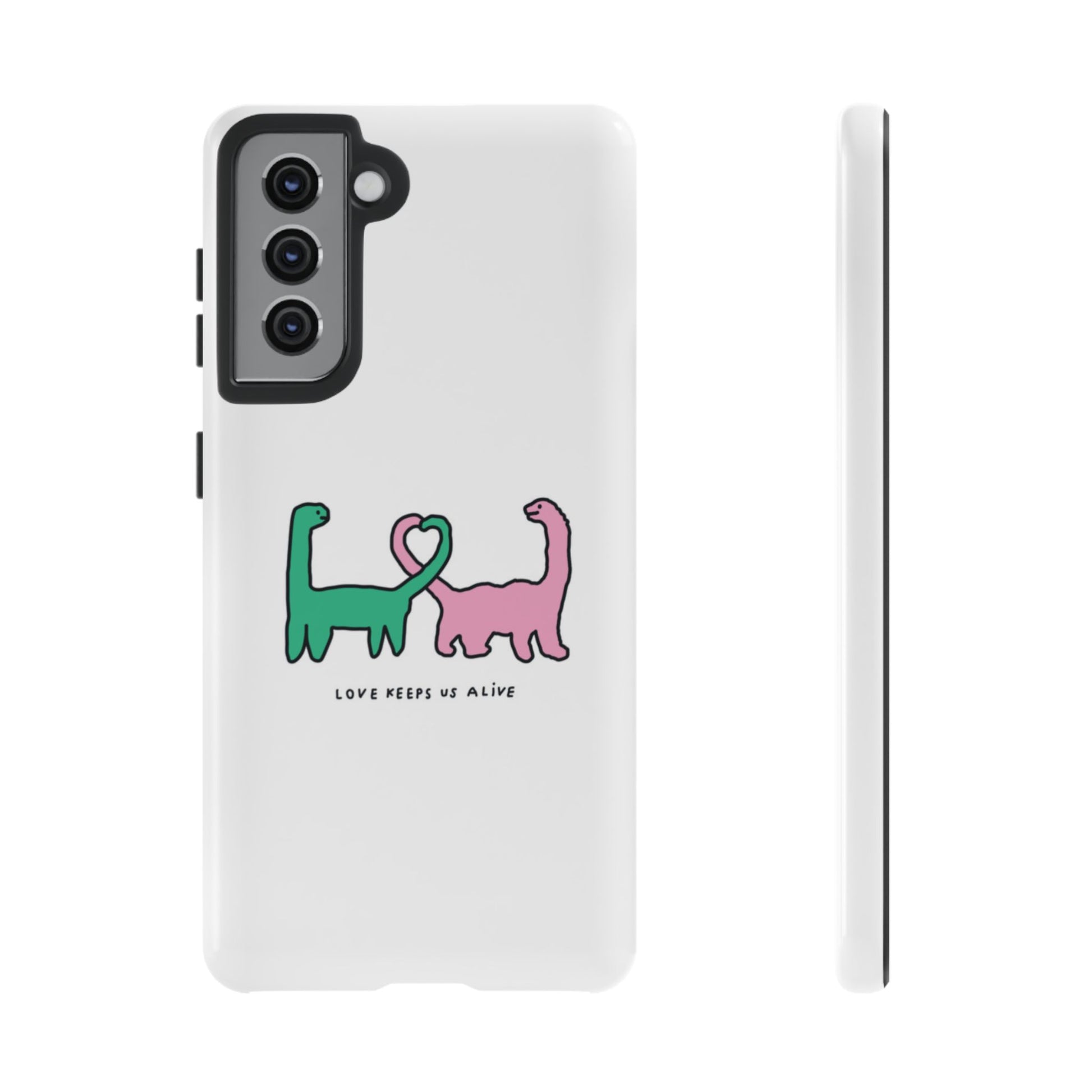 Dino in love phone cases