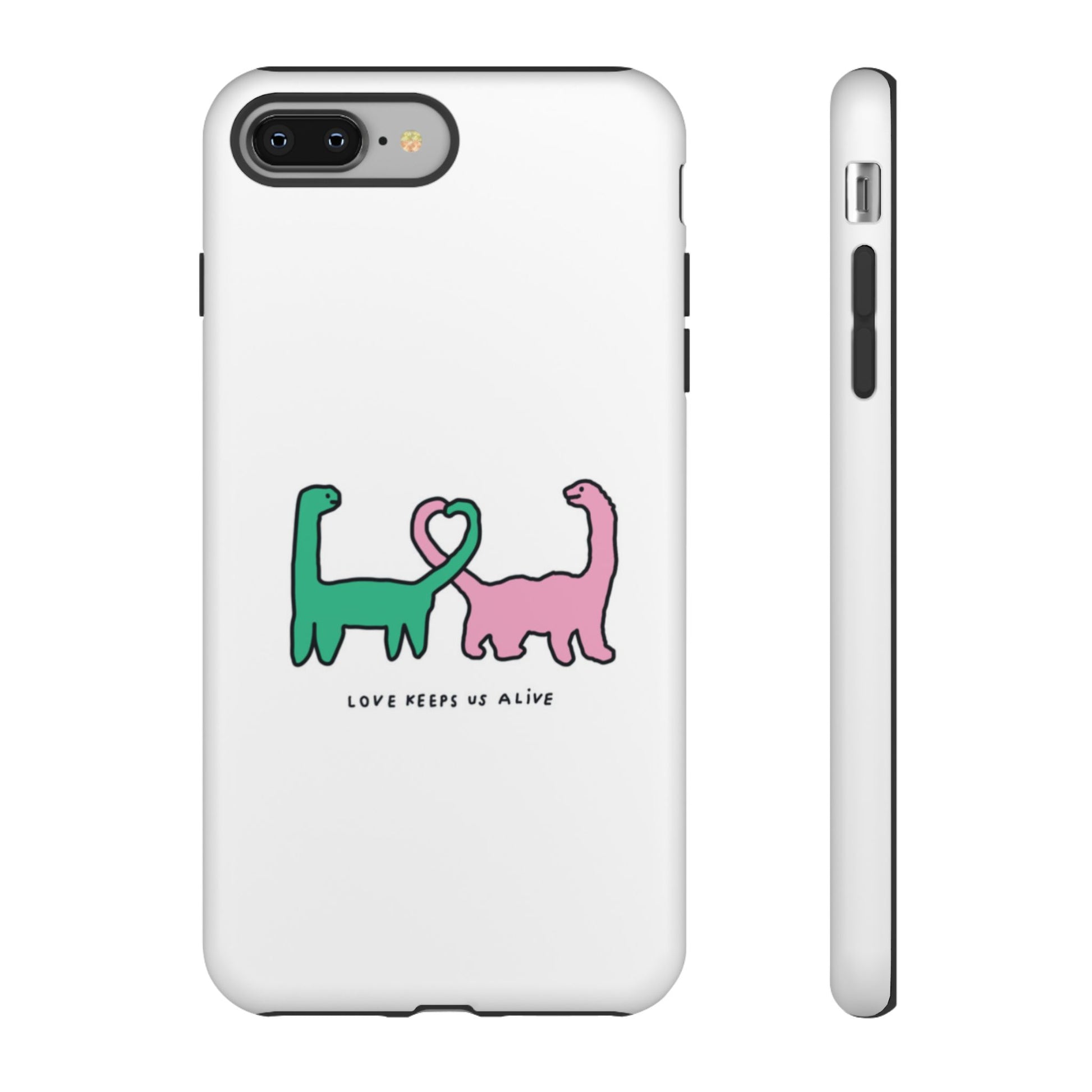 Dino in love phone cases