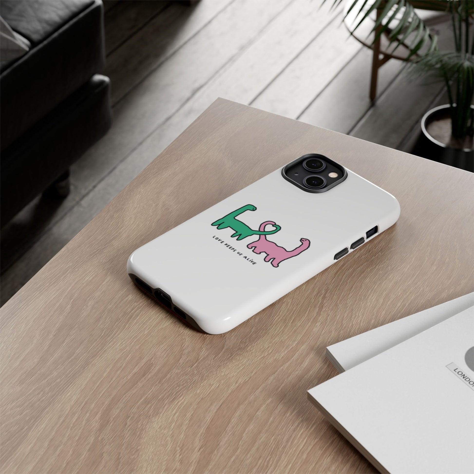 Dino in love phone cases