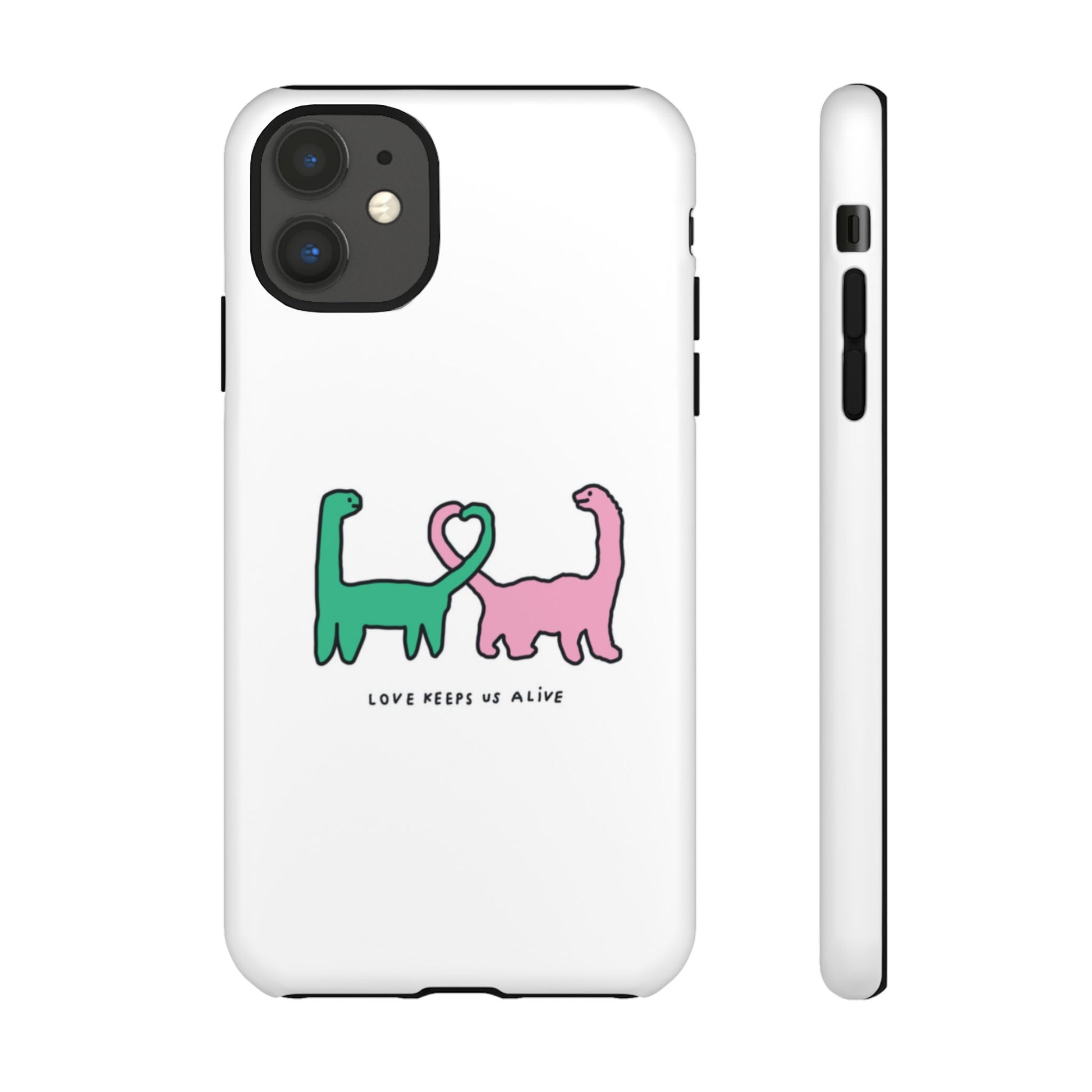 Dino in love phone cases