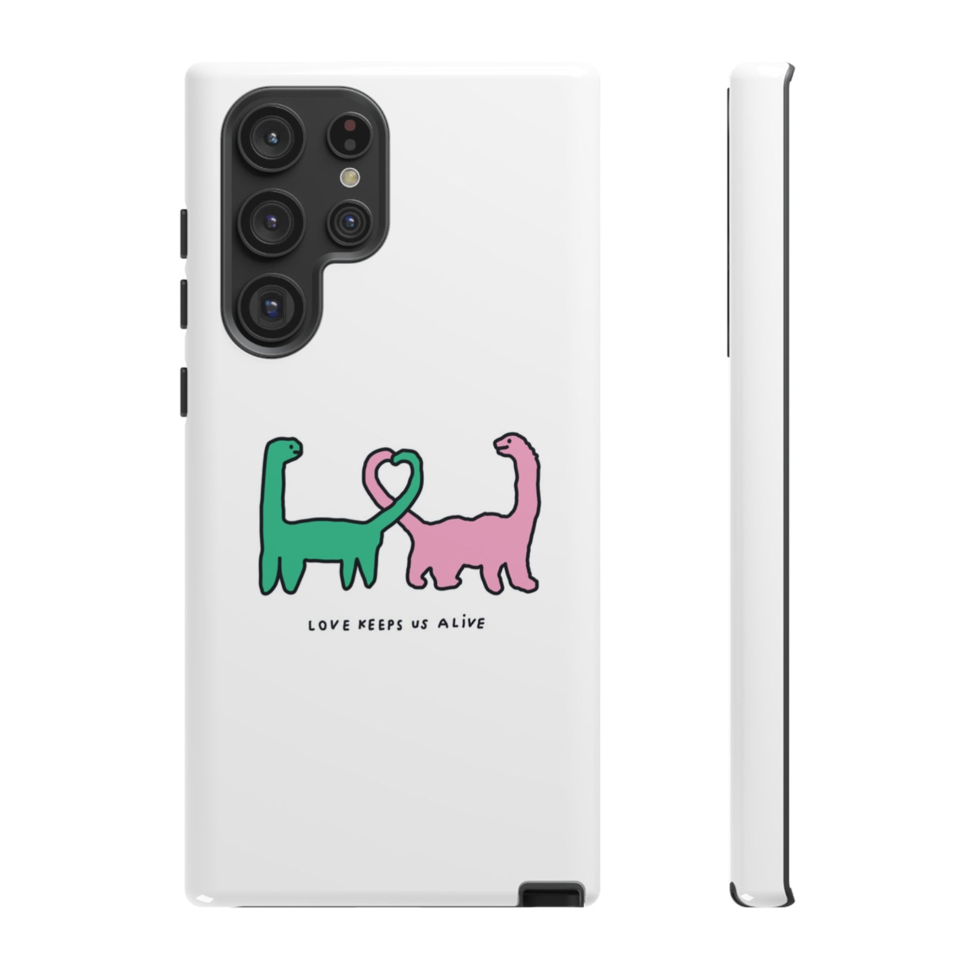 Dino in love phone cases