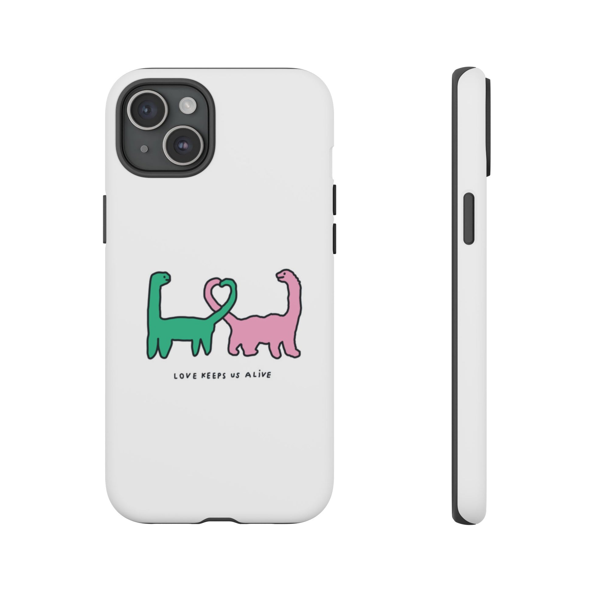 Dino in love phone cases