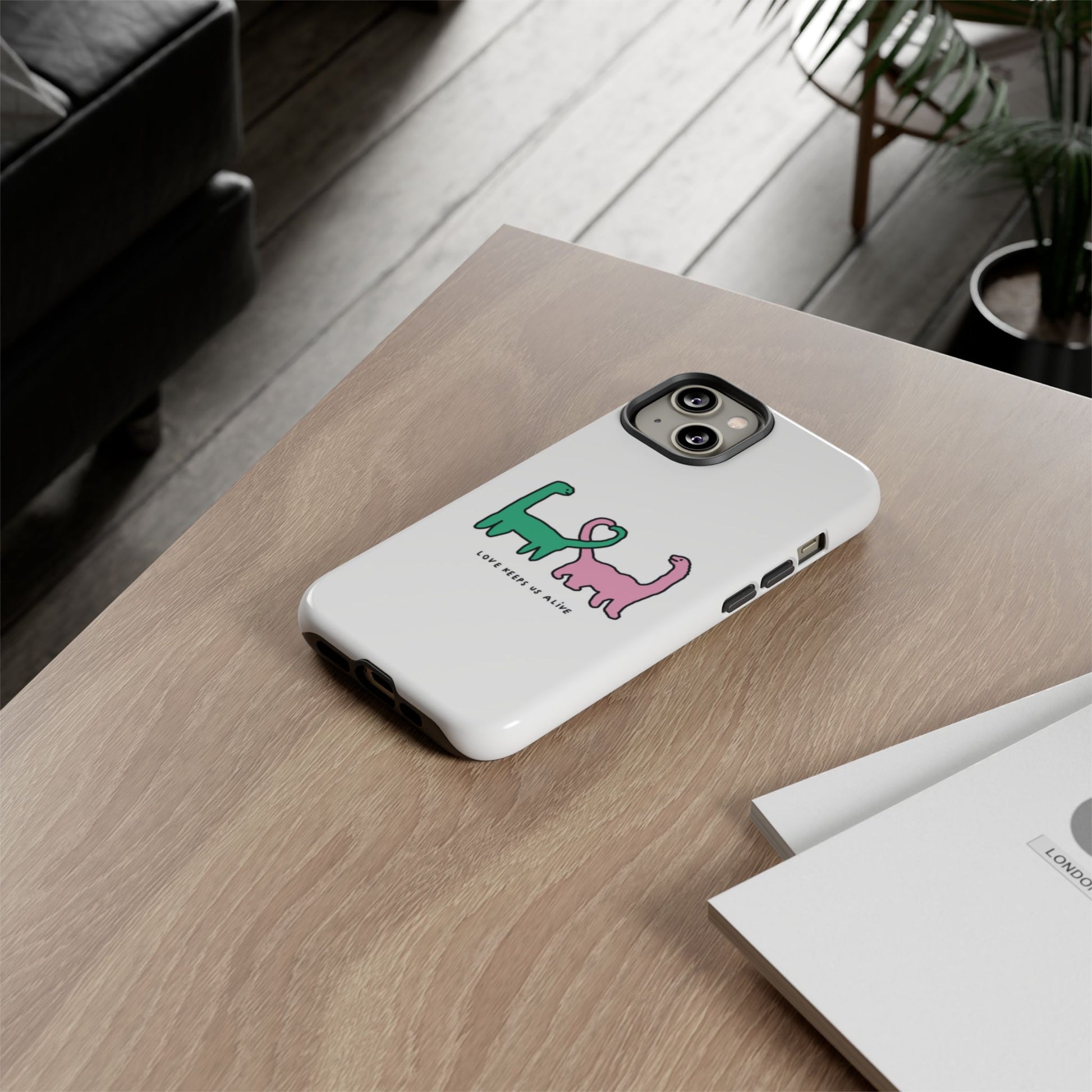 Dino in love phone cases