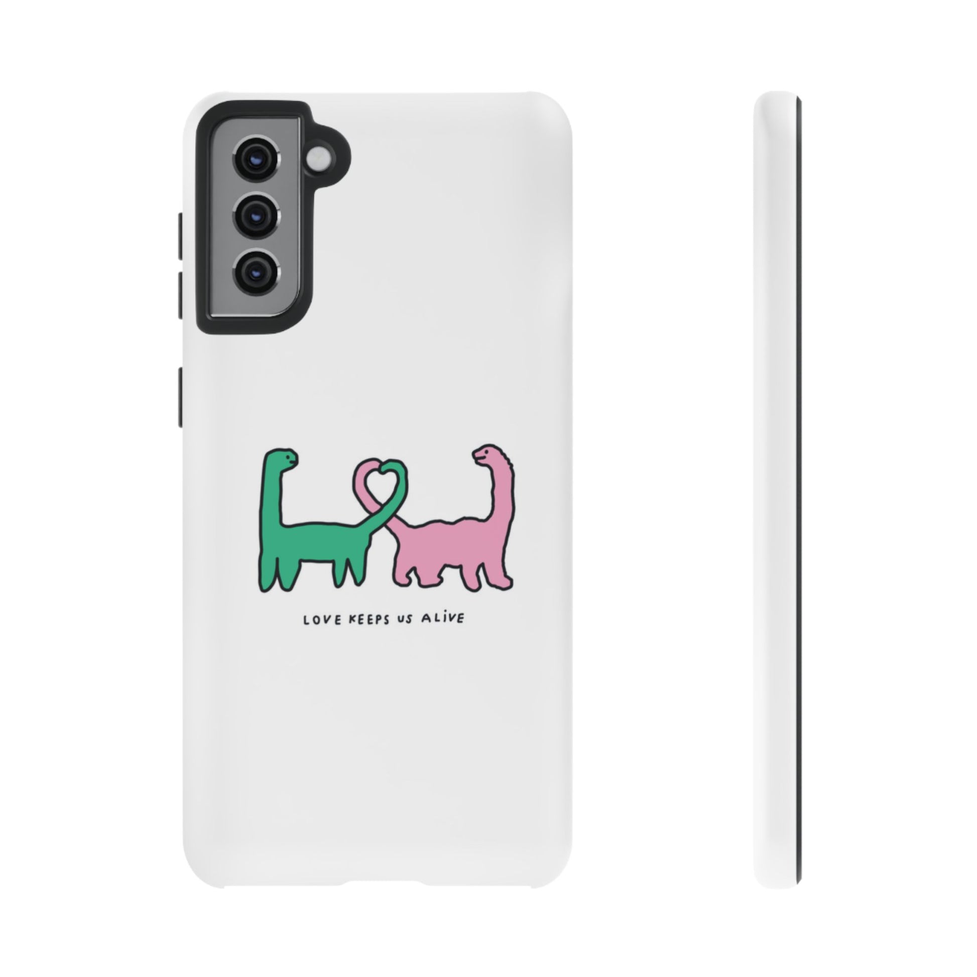Dino in love phone cases