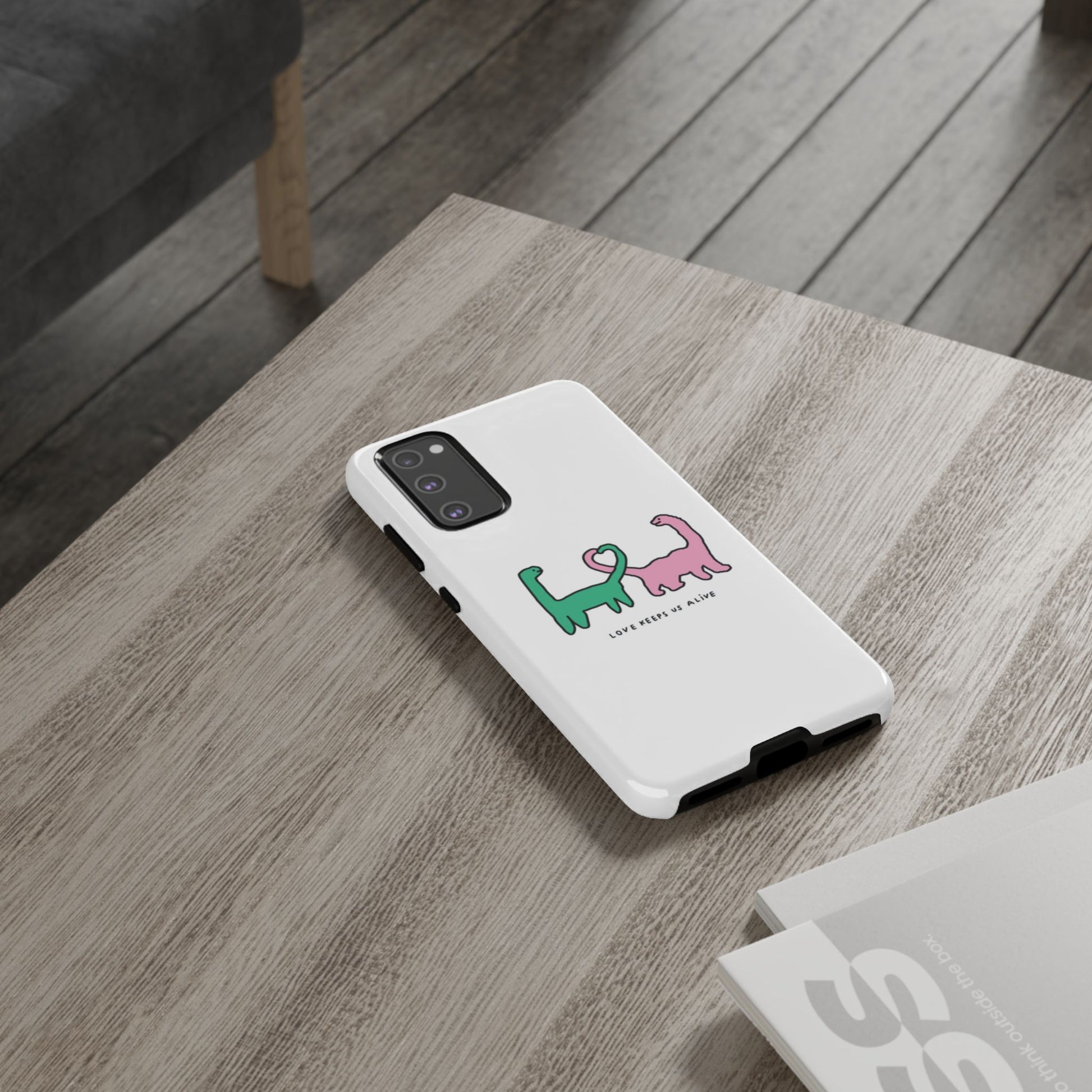 Dino in love phone cases
