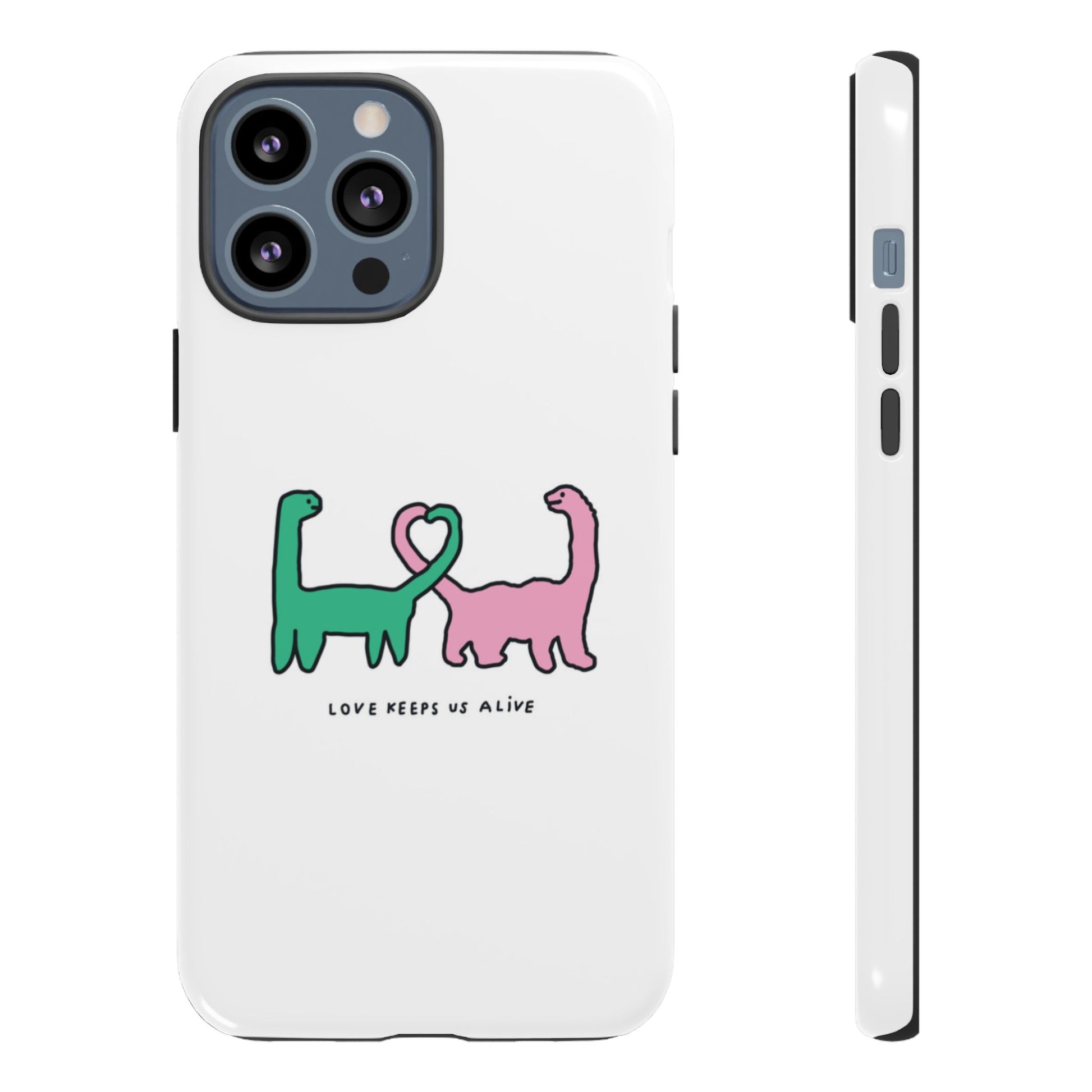 Dino in love phone cases