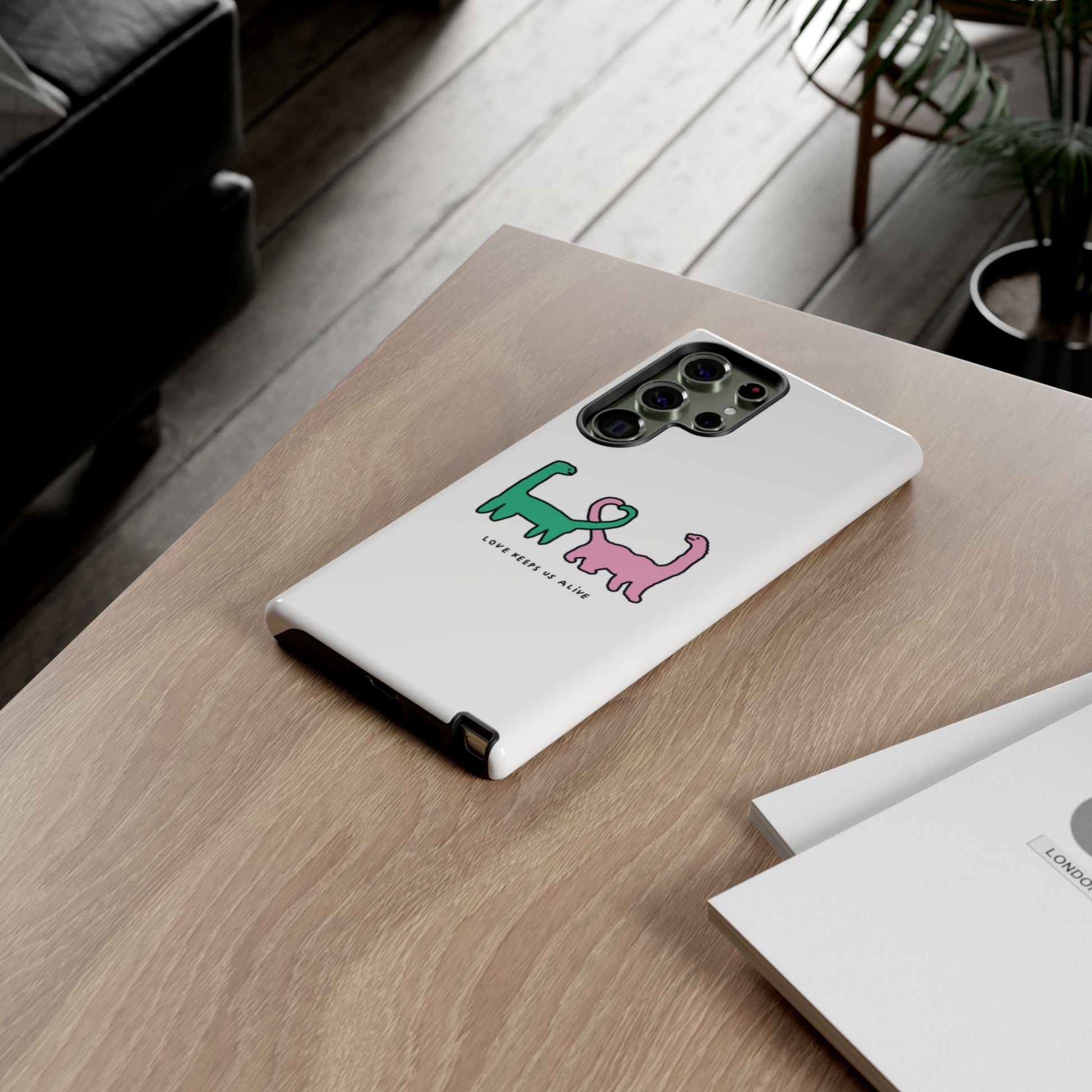 Dino in love phone cases