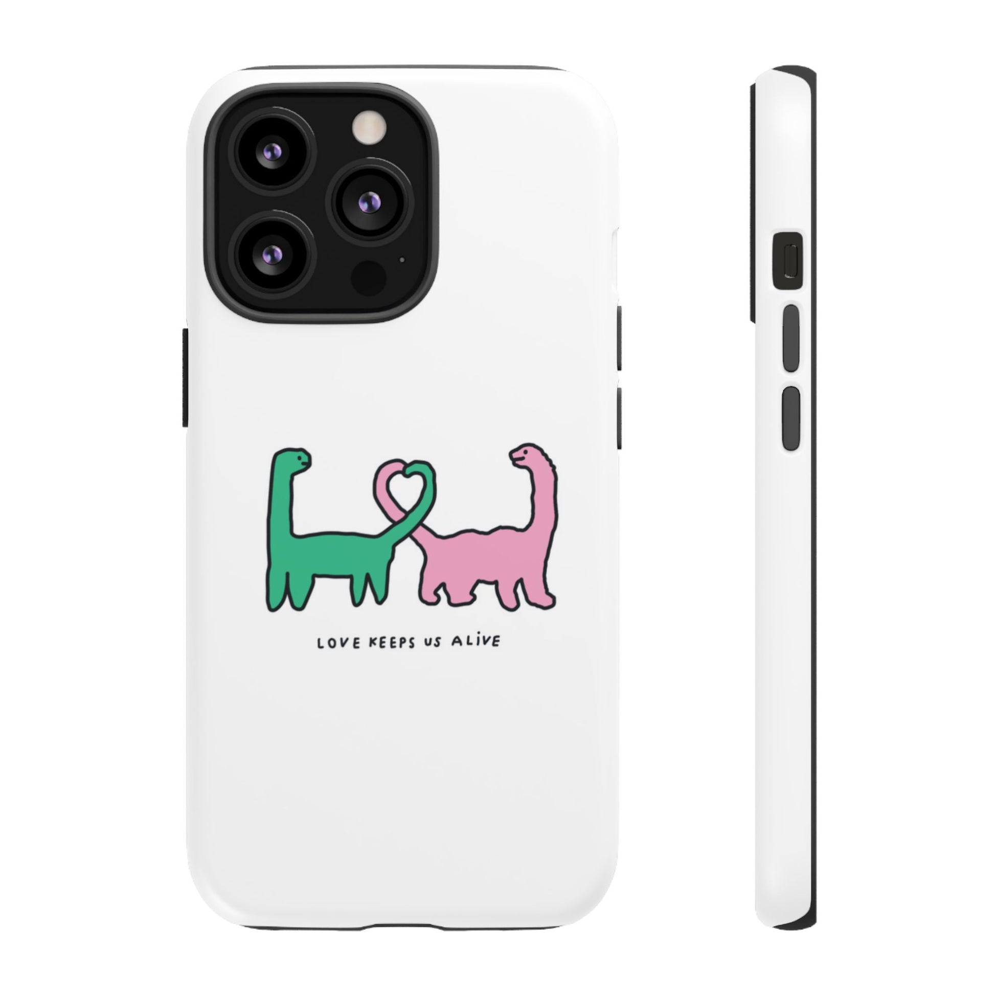 Dino in love phone cases