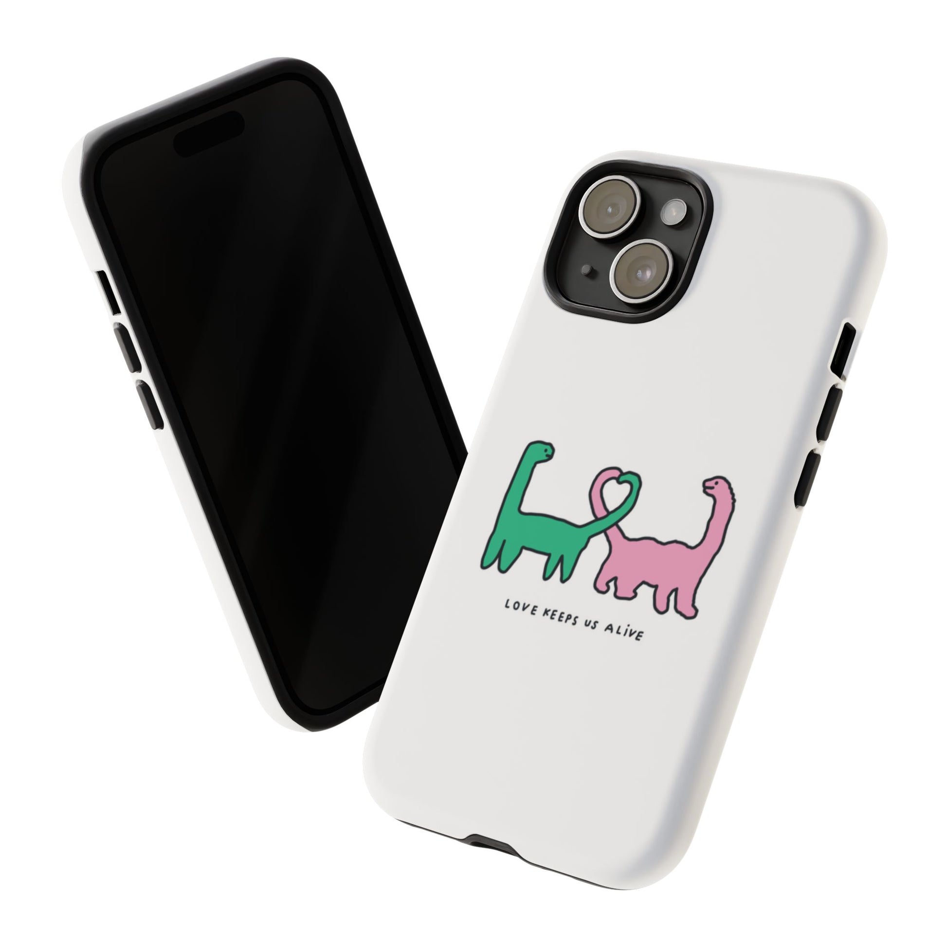 Dino in love phone cases