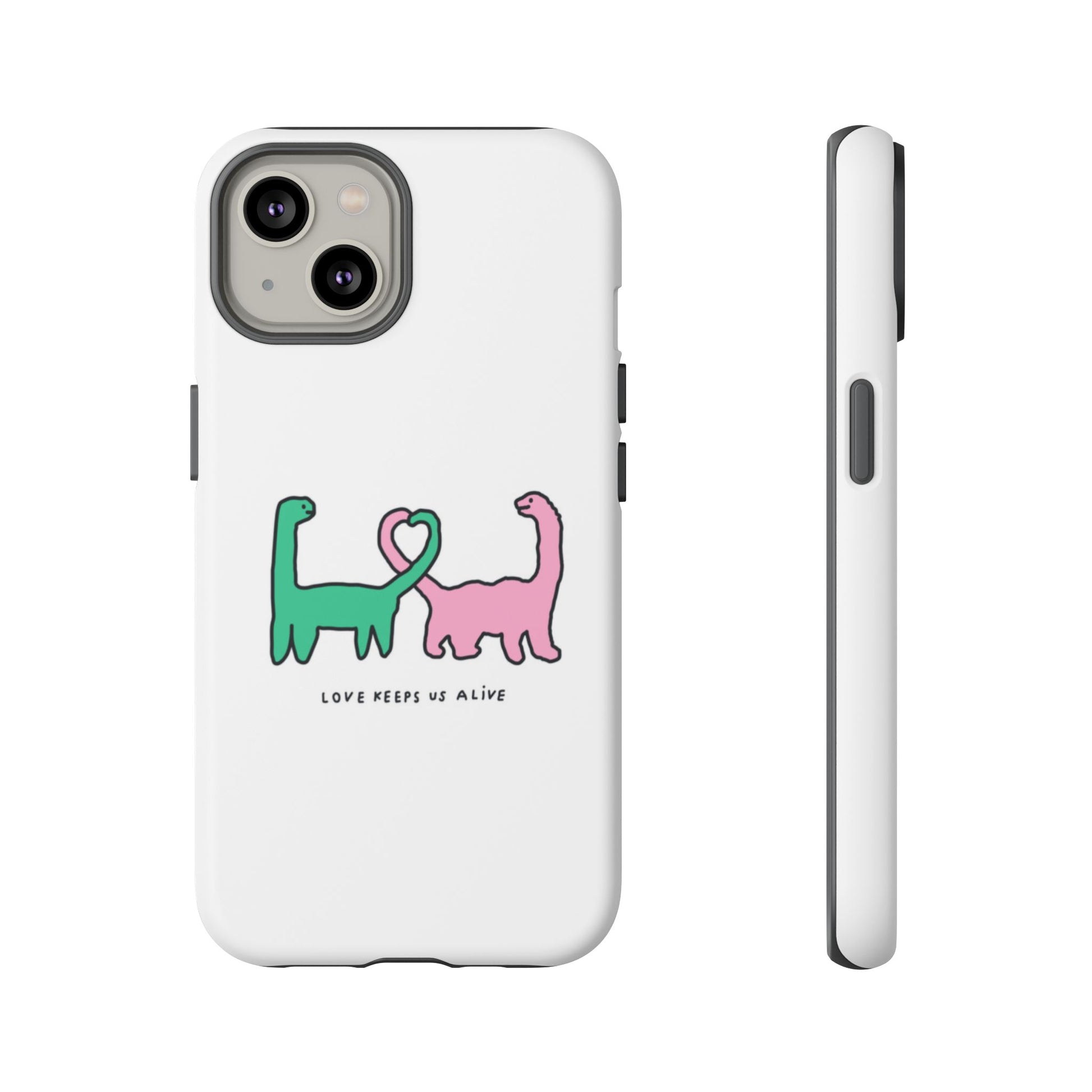 Dino in love phone cases