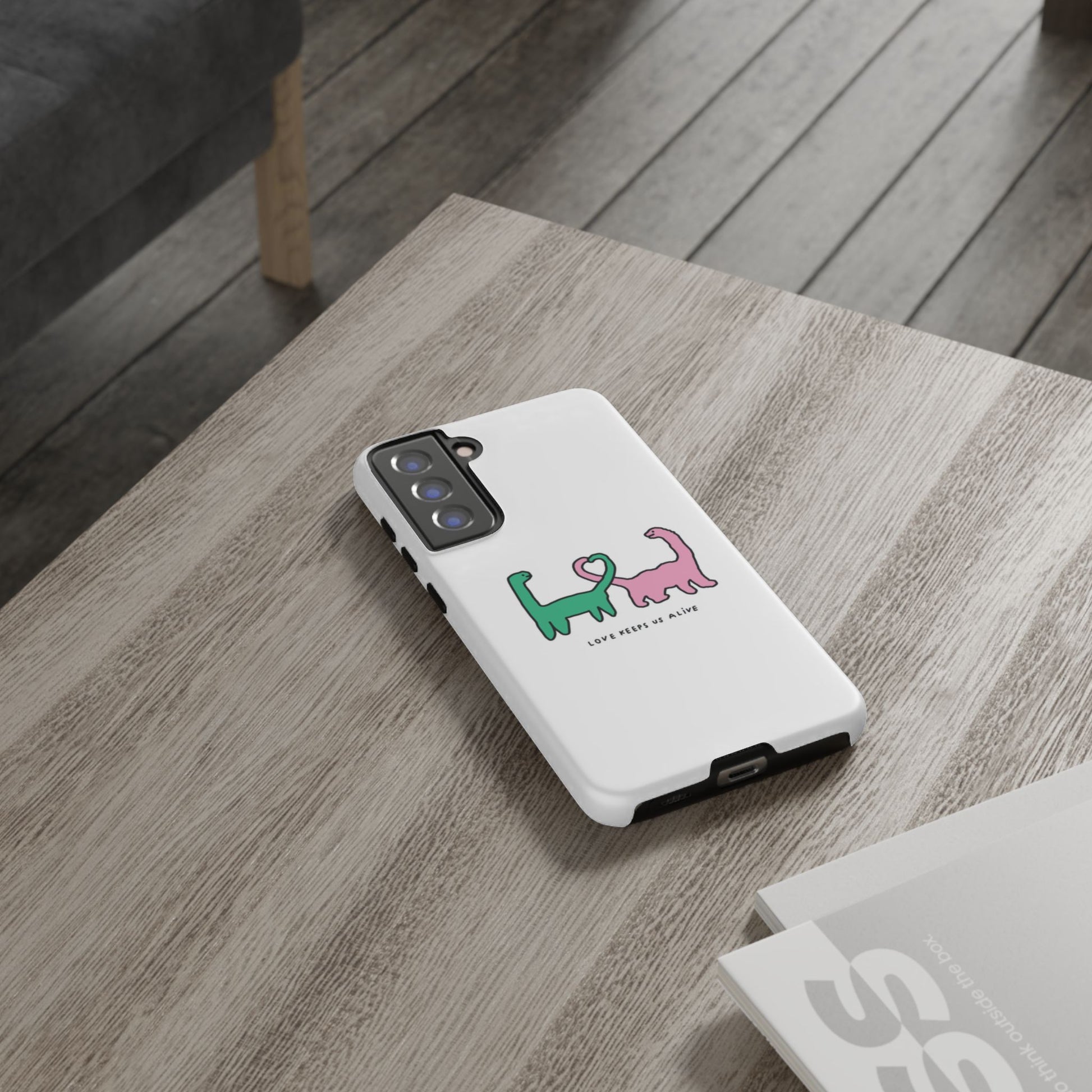 Dino in love phone cases