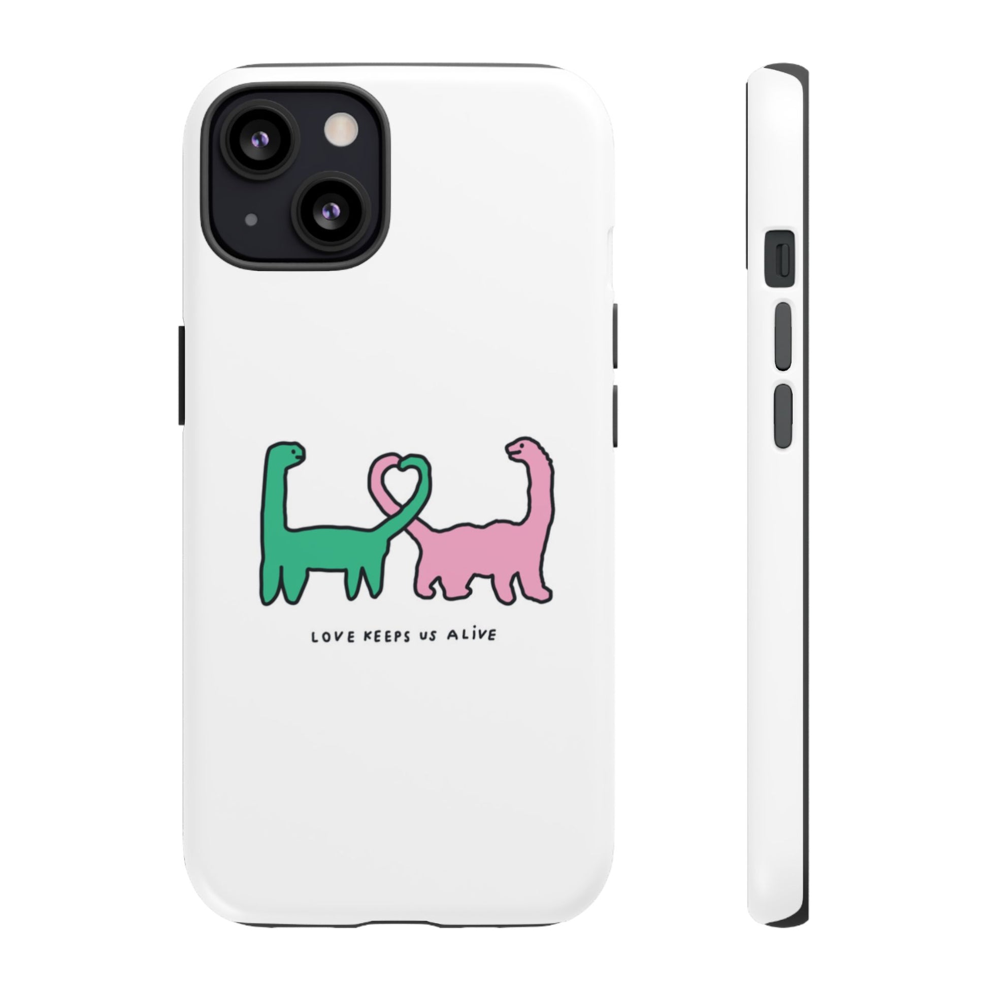 Dino in love phone cases