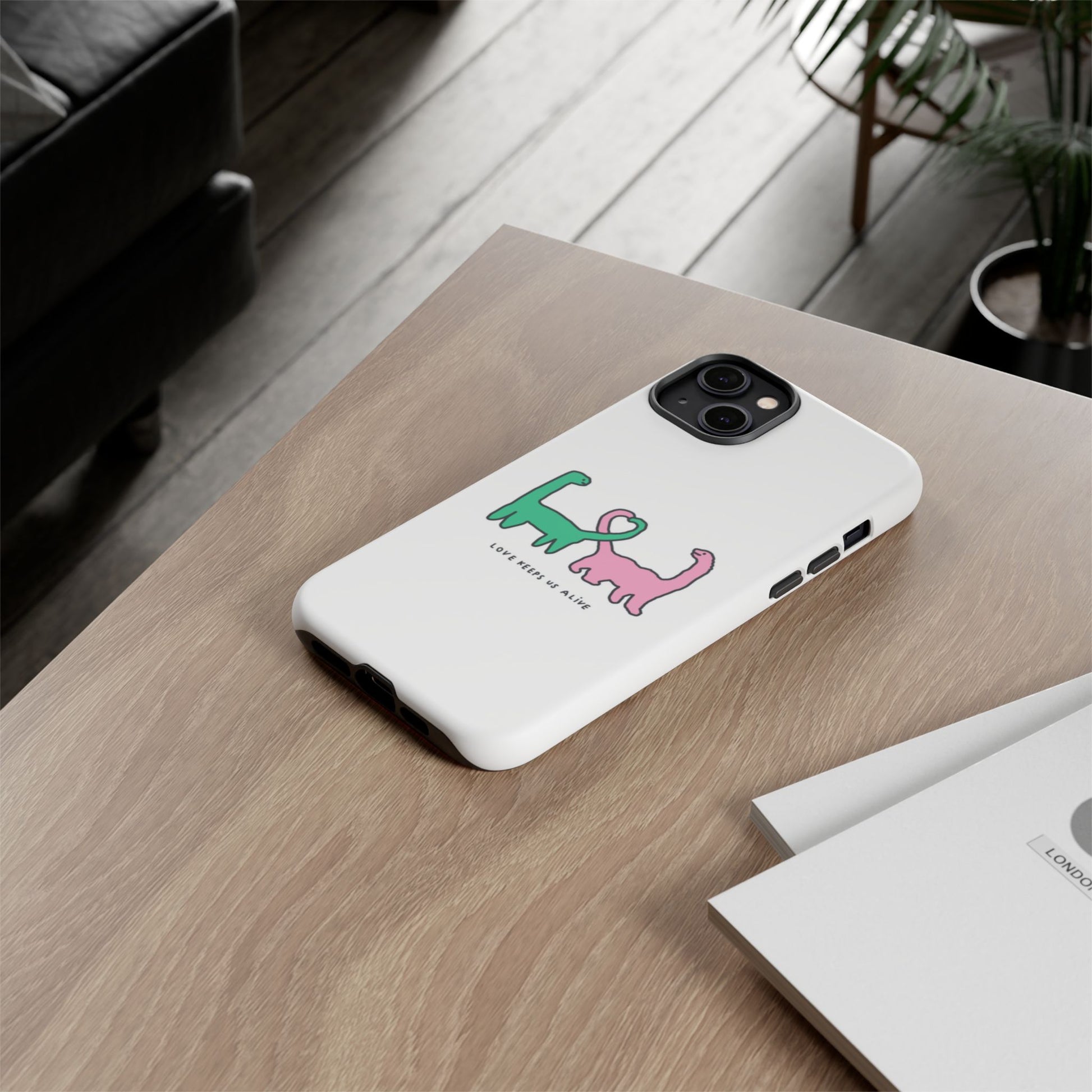 Dino in love phone cases