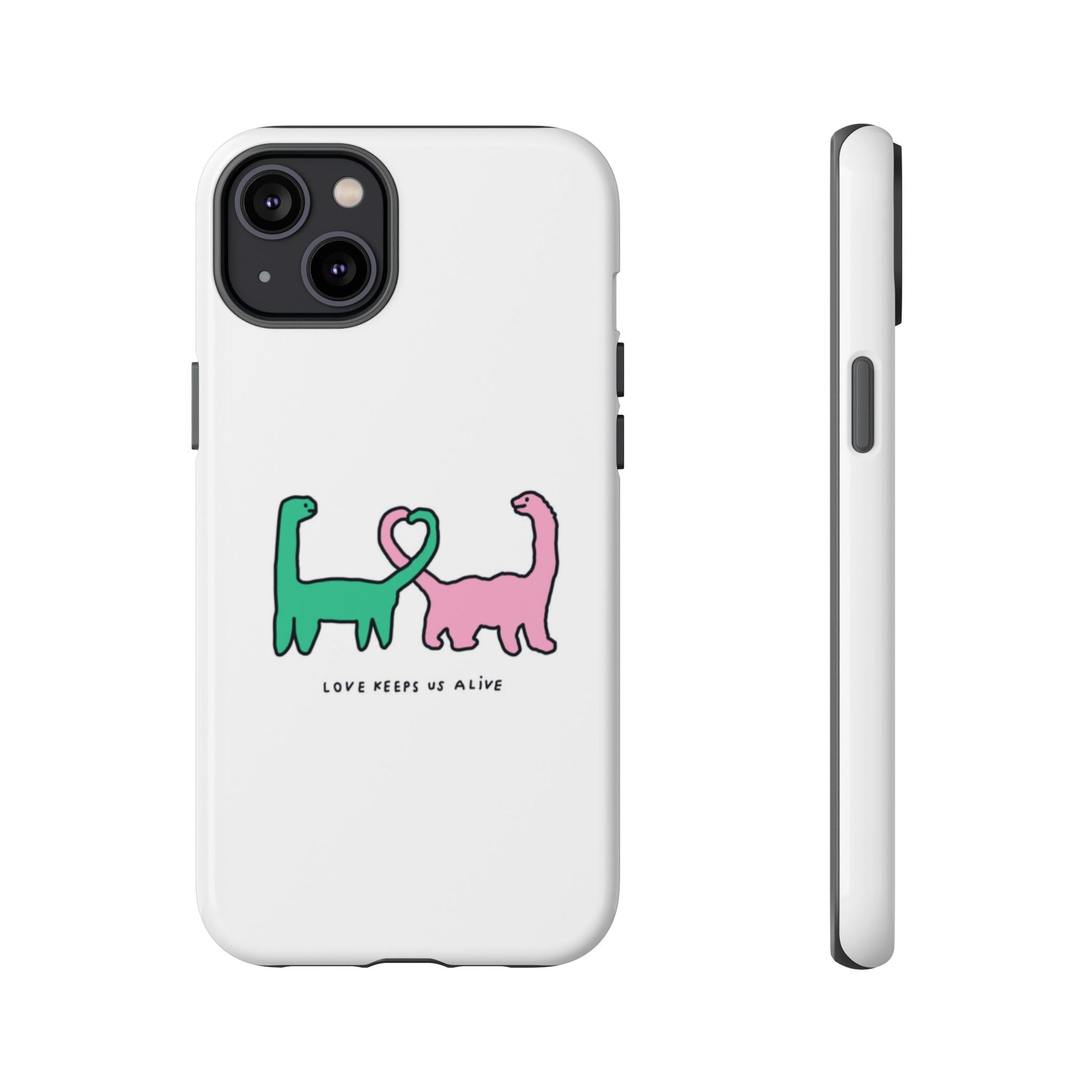 Dino in love phone cases