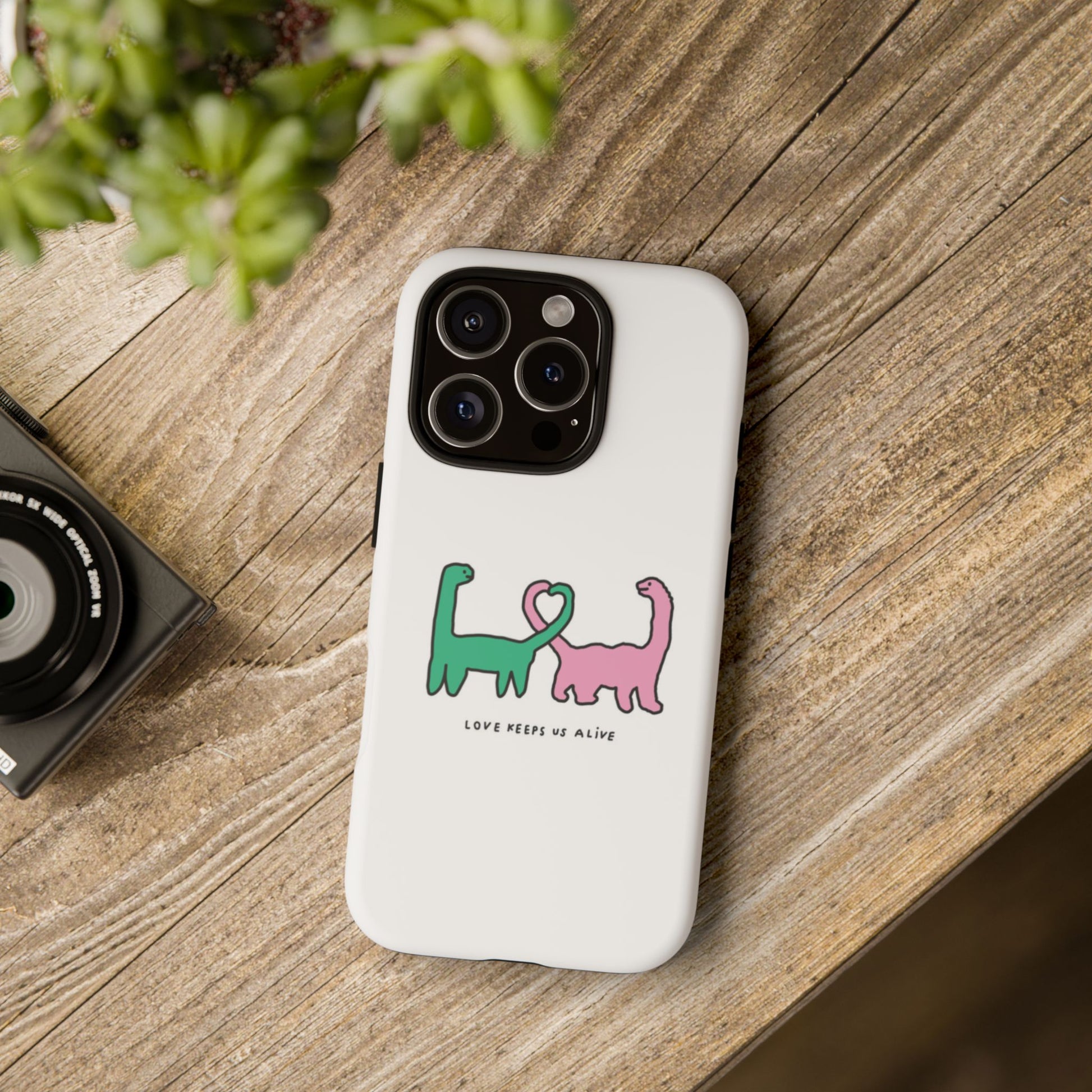 Dino in love phone cases