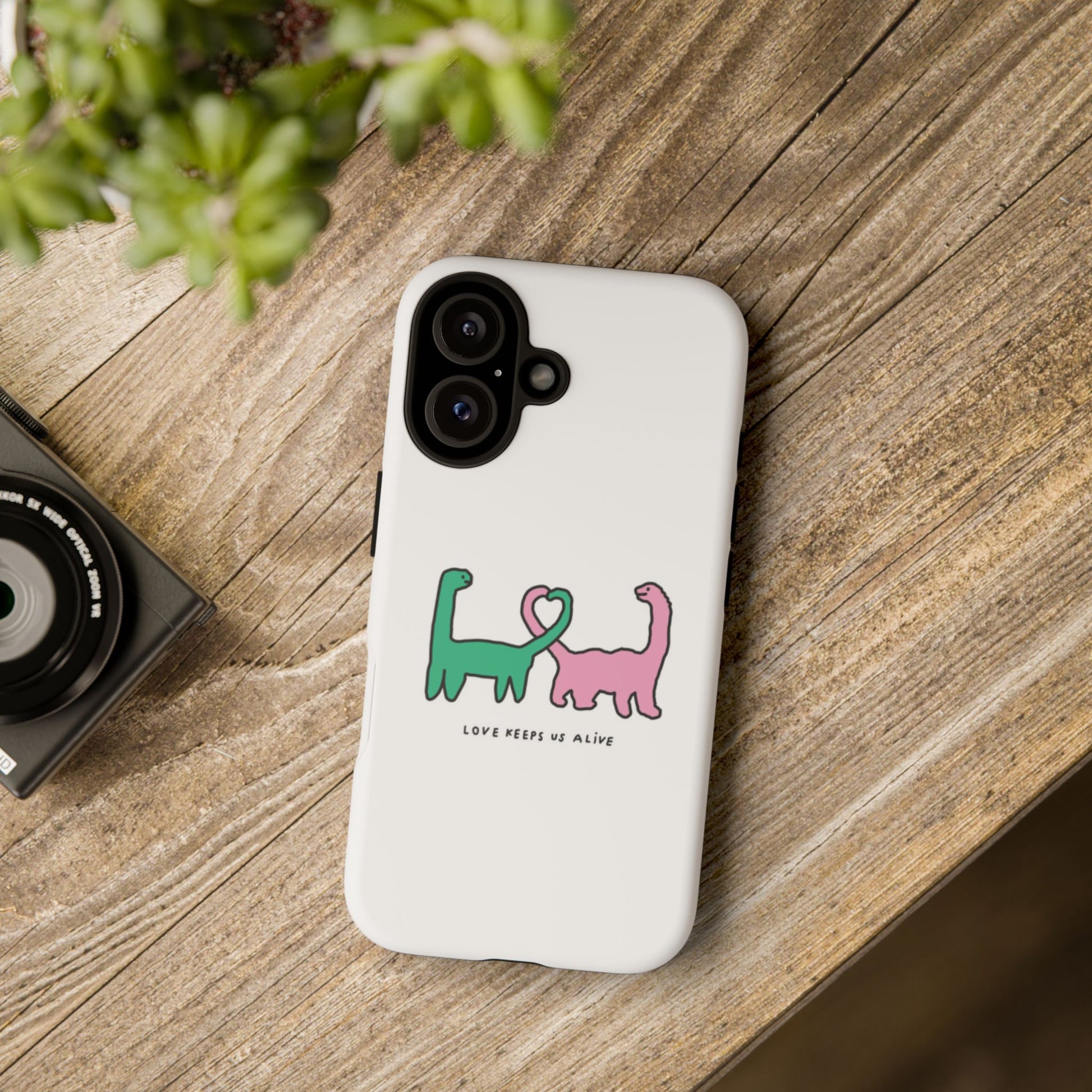 Dino in love phone cases