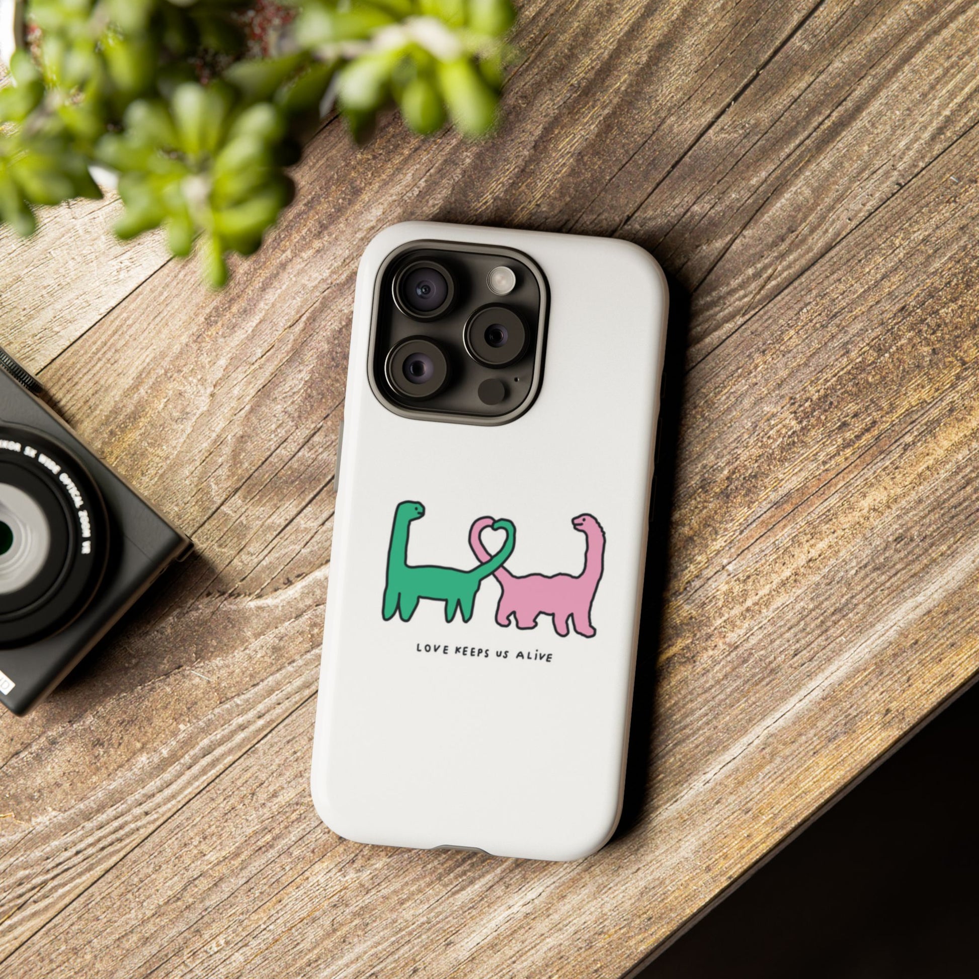 Dino in love phone cases